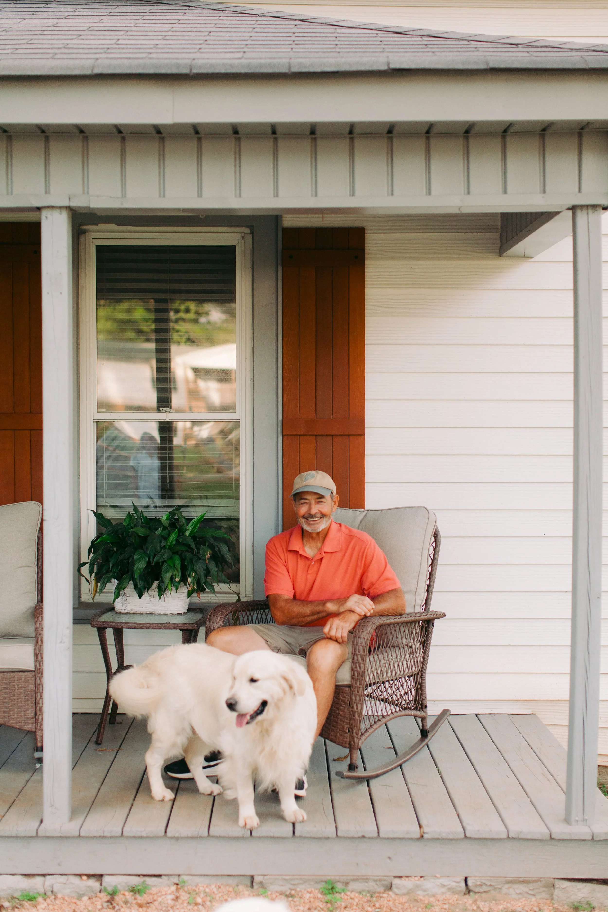 English Cream Golden Retriever playing fetch in a Charlotte backyard