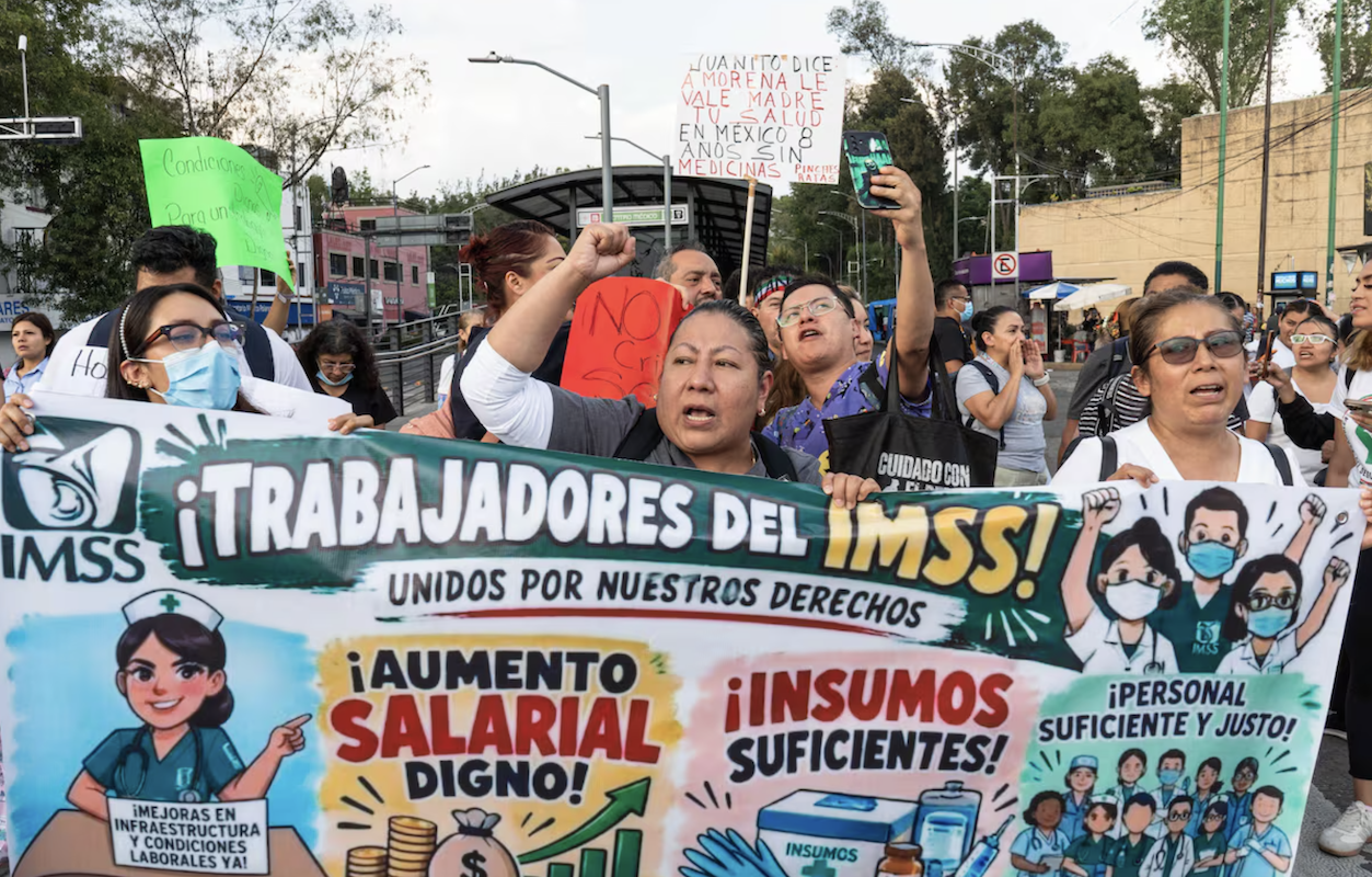 IMSS workers reject 6.8% raise as Sheinbaum vows to fix medicine shortages