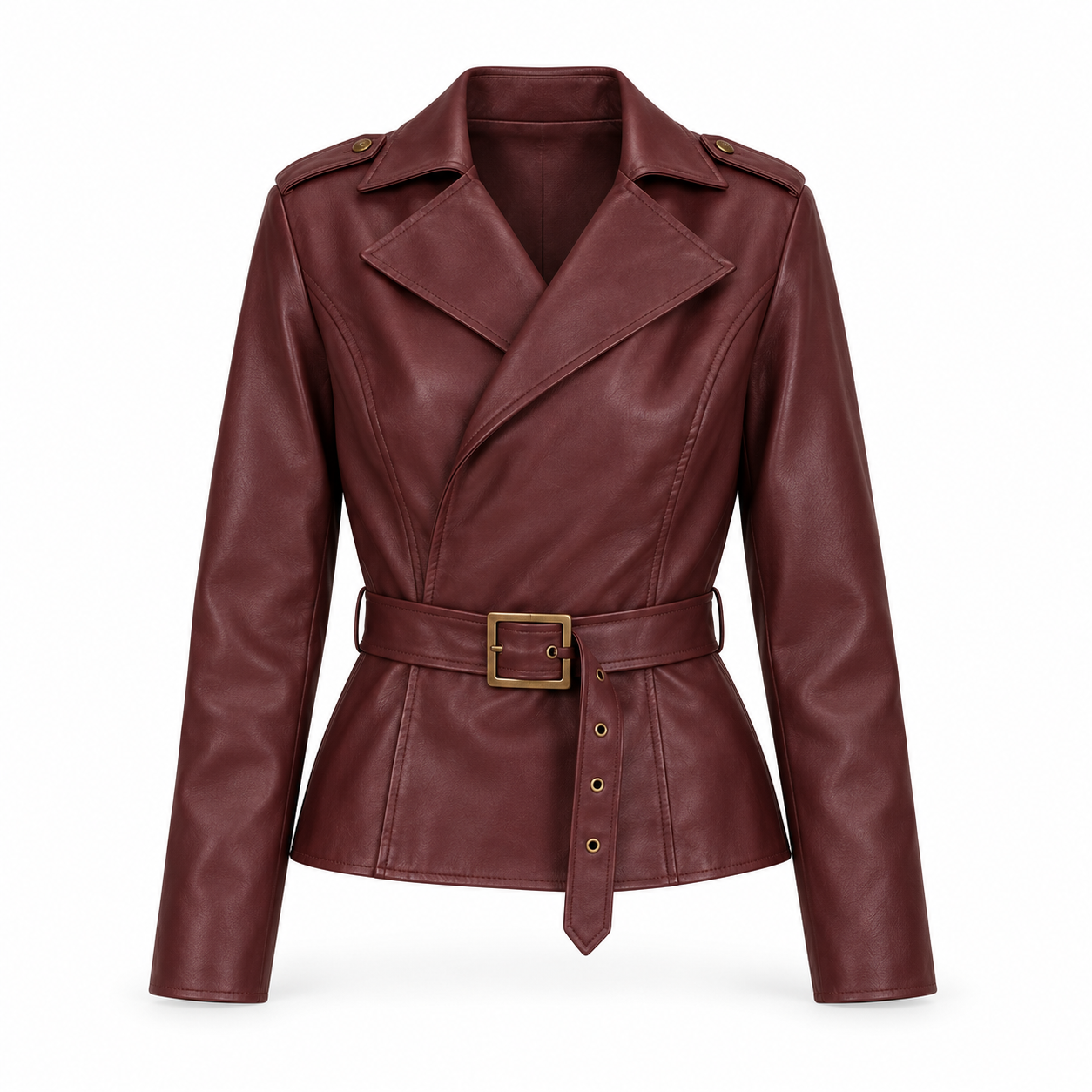 Nikki Belted Leather Moto Jacket