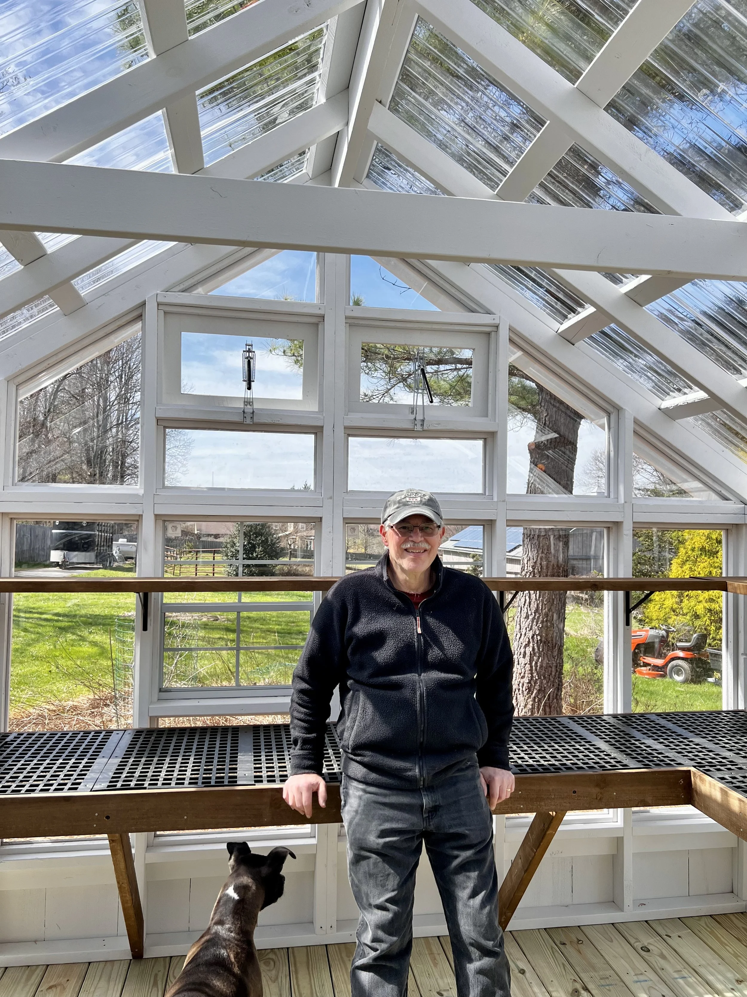 Jeff and Toby take it all in on our first day in the greenhouse.