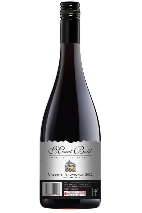 Mount Bold Cabernet Sauvignon 2022, McLaren Vale (15% Alc)