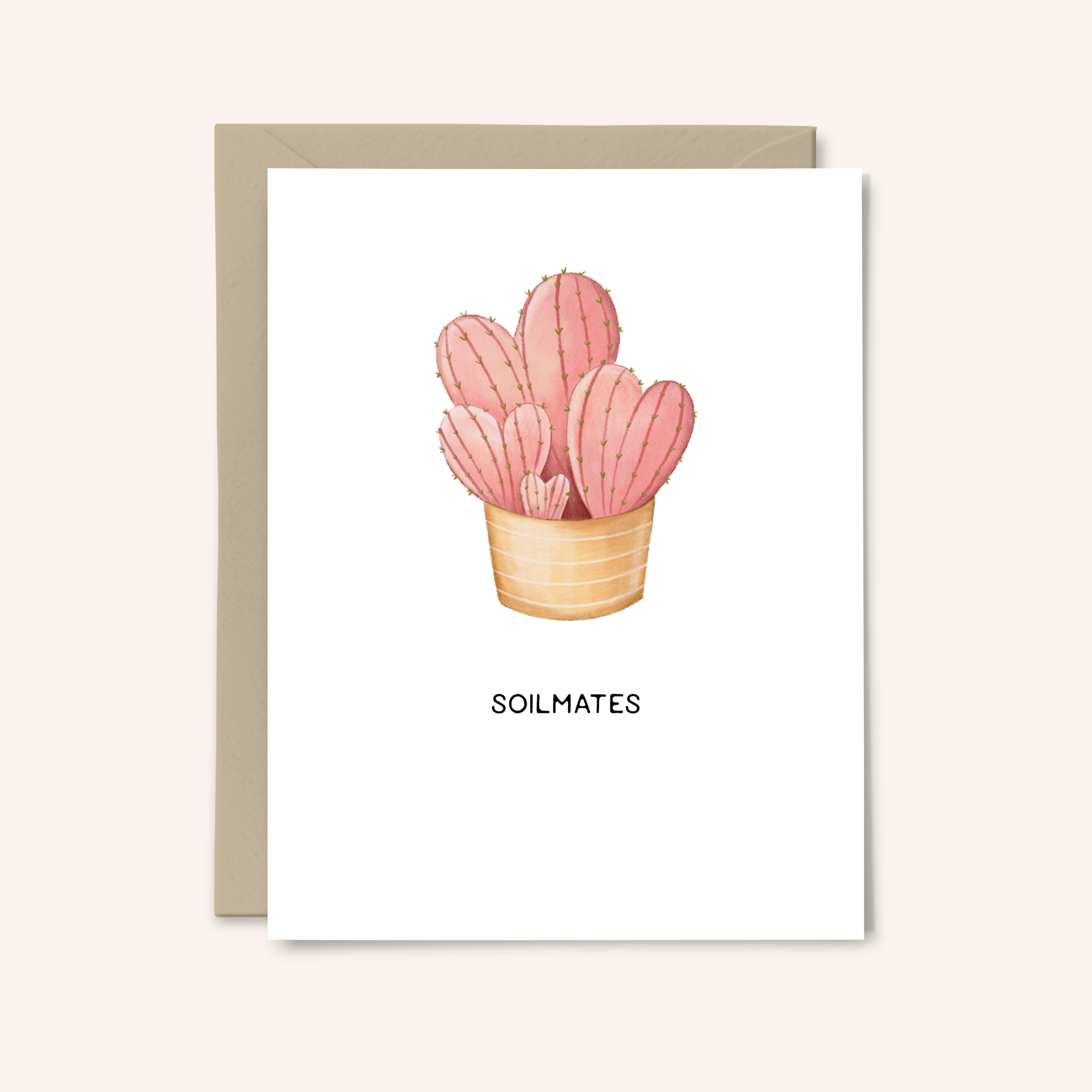 Heart Cactus Soilmates Valentines Day Card