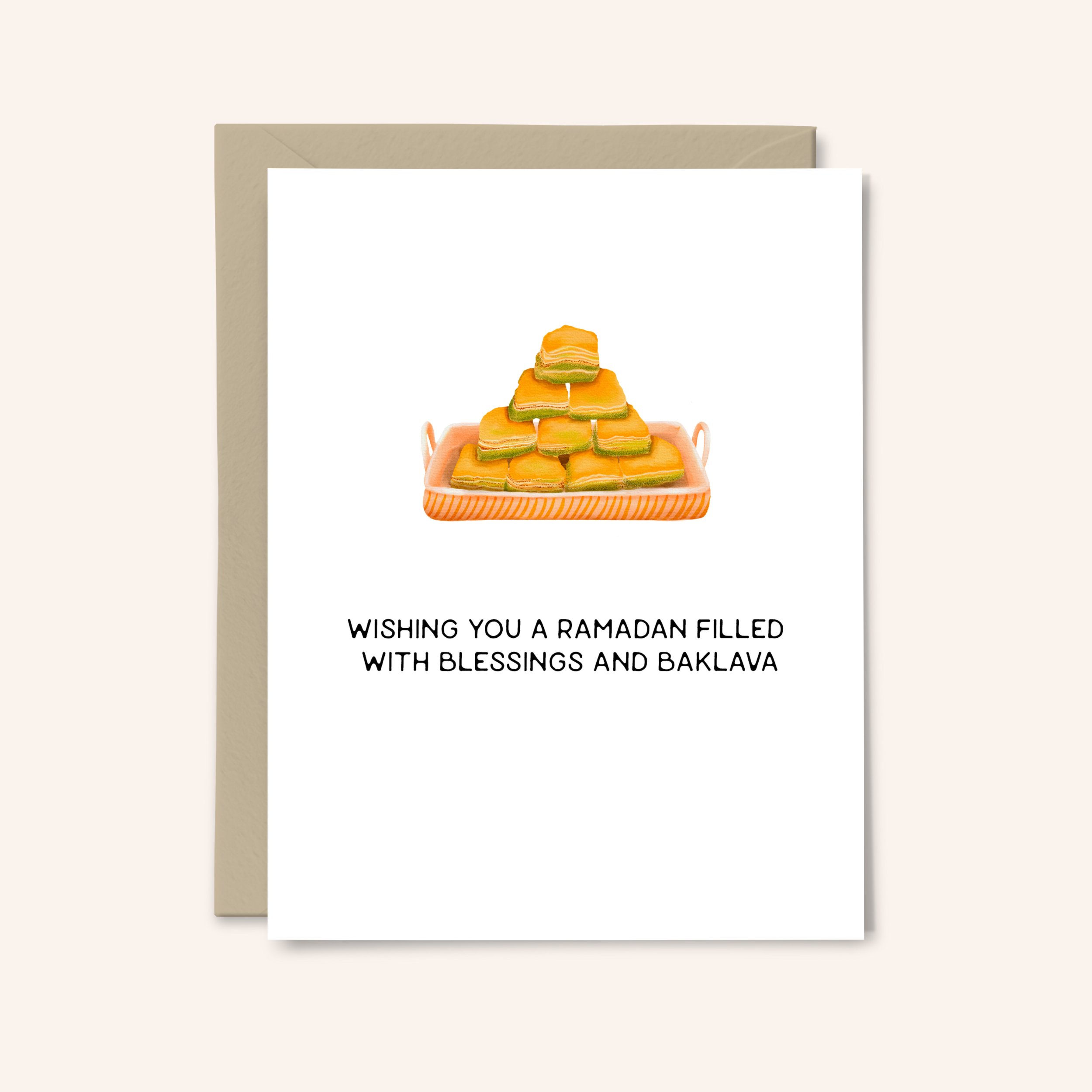 tray filled with baklava illustration for ramadan