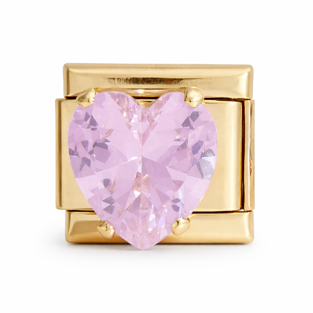 Pink Heart Gem Charm