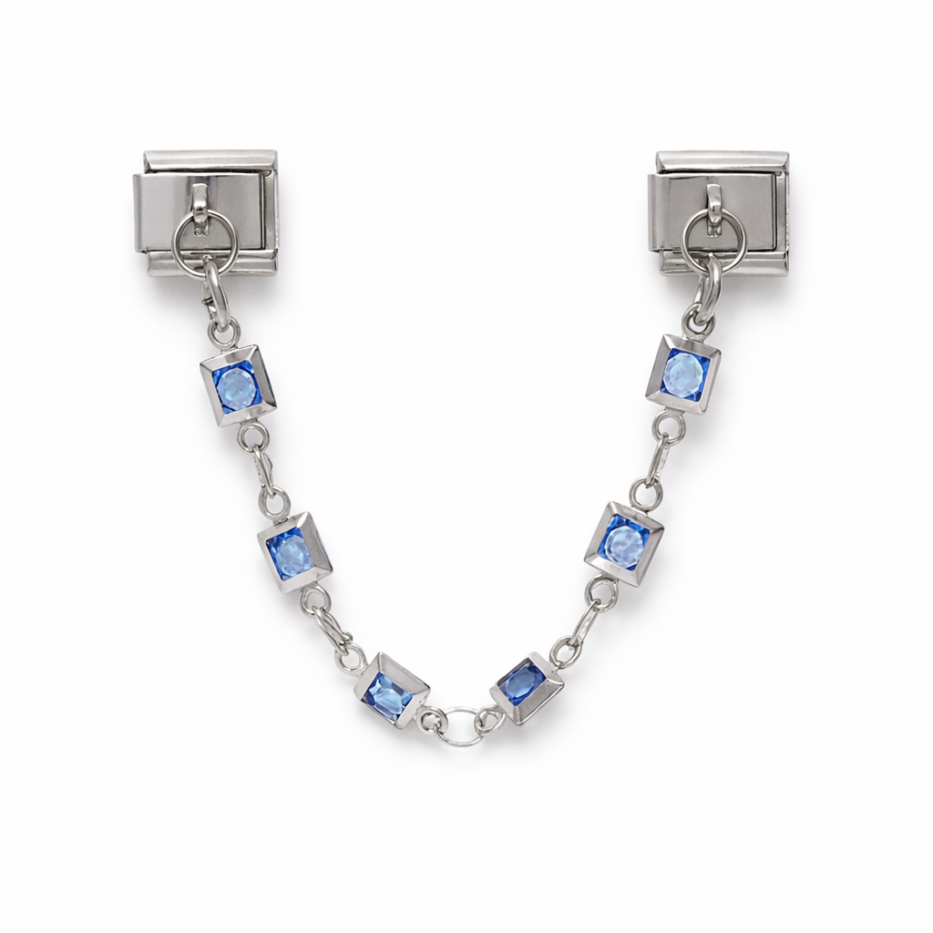 Blue Chain Double Charm