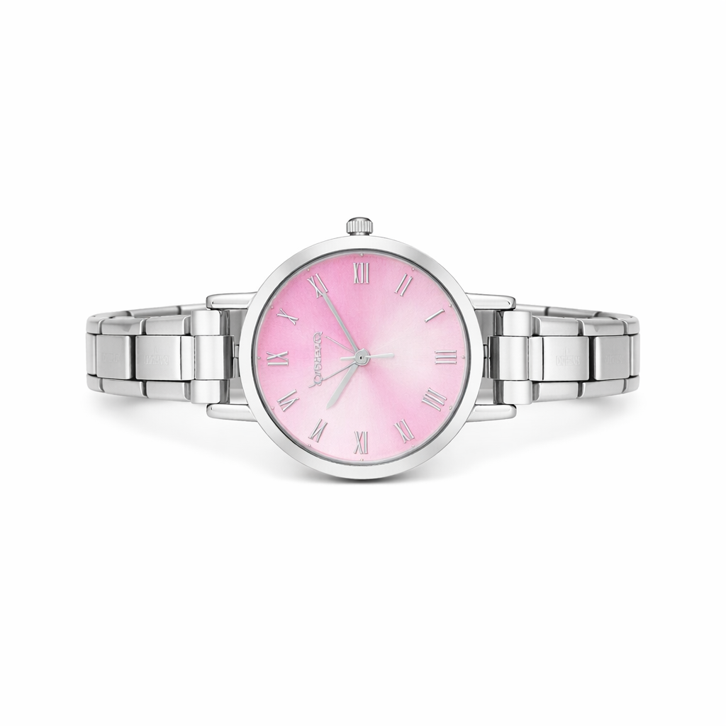 Silver Pink Watch Starter Bracelet