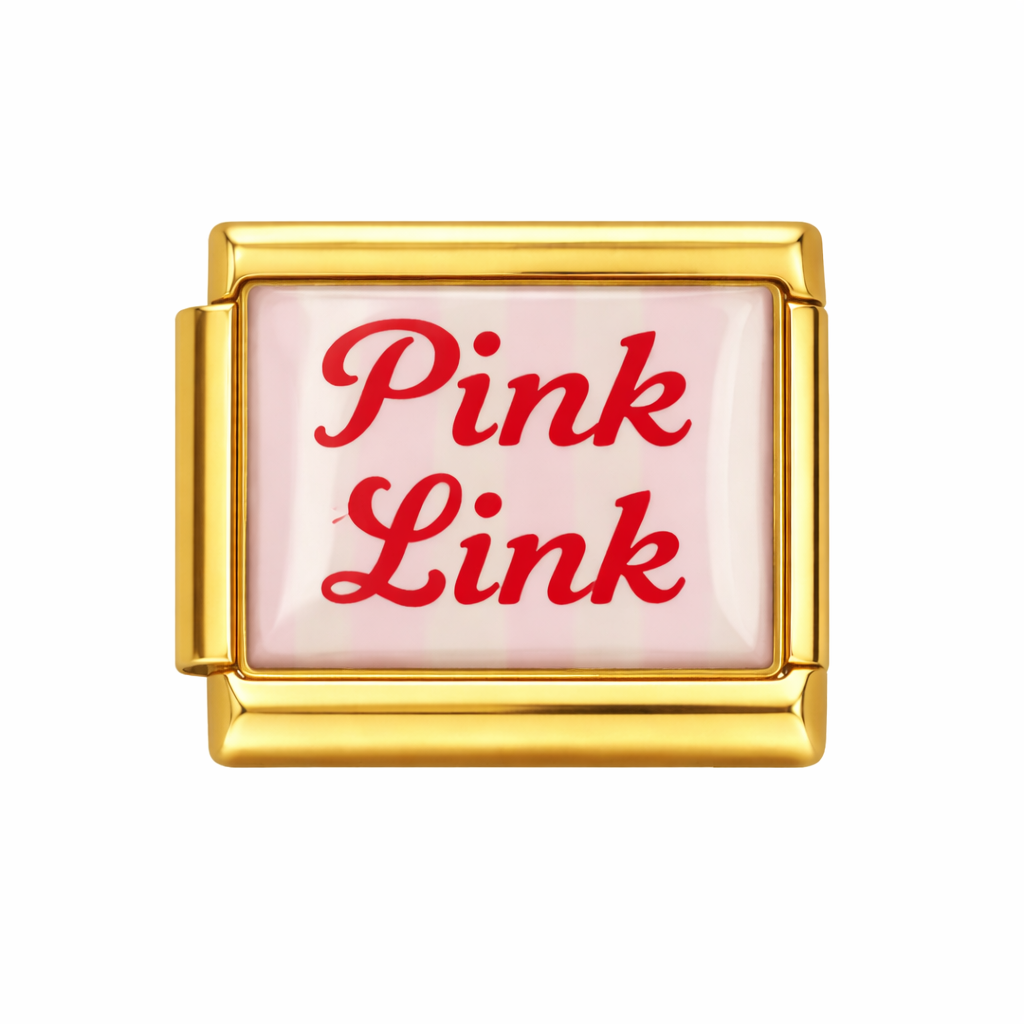 Pink Link Stripe Charm
