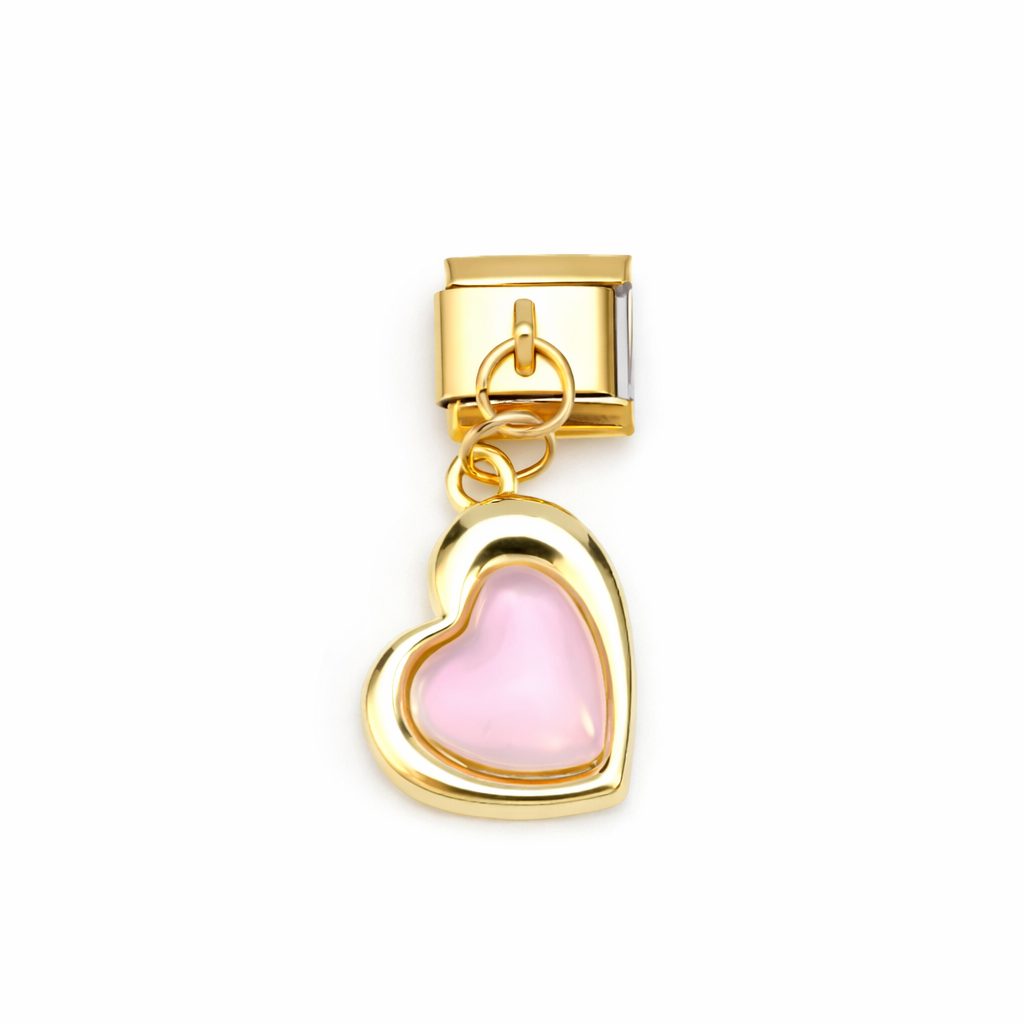 Dangling Pink Heart Charm