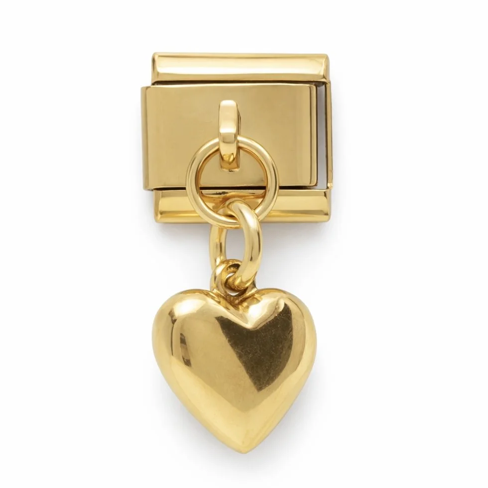 Dangling Solid Heart Charm
