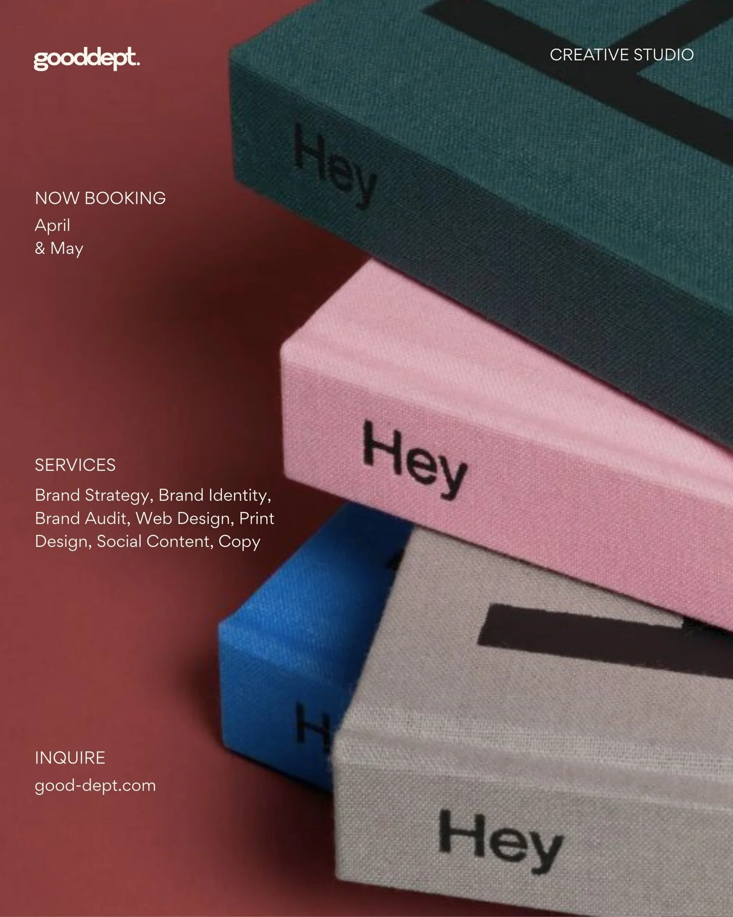 Q2&rsquo;s at the door, and we&rsquo;re booking for April and May!

If you&rsquo;ve got a project in mind - a brand audit, rebrand, new brand, web design, socials, or a complete rollout, now&rsquo;s the time to start!

DM us to discuss timelines and 