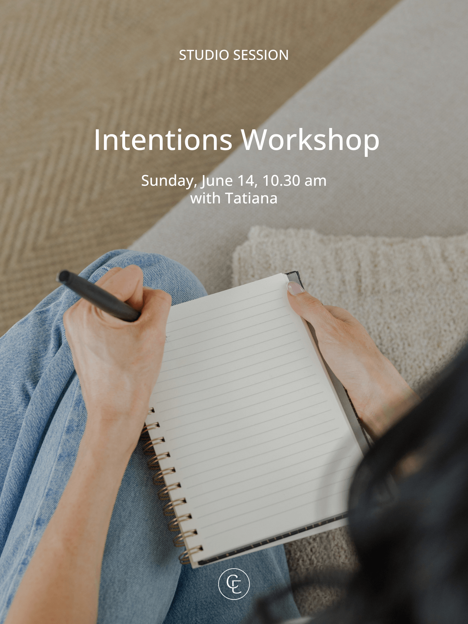 Special workshops Instagram graphic designed for Coco Ella, a reusable template for promoting one off sessions and events at the Prahran studio.