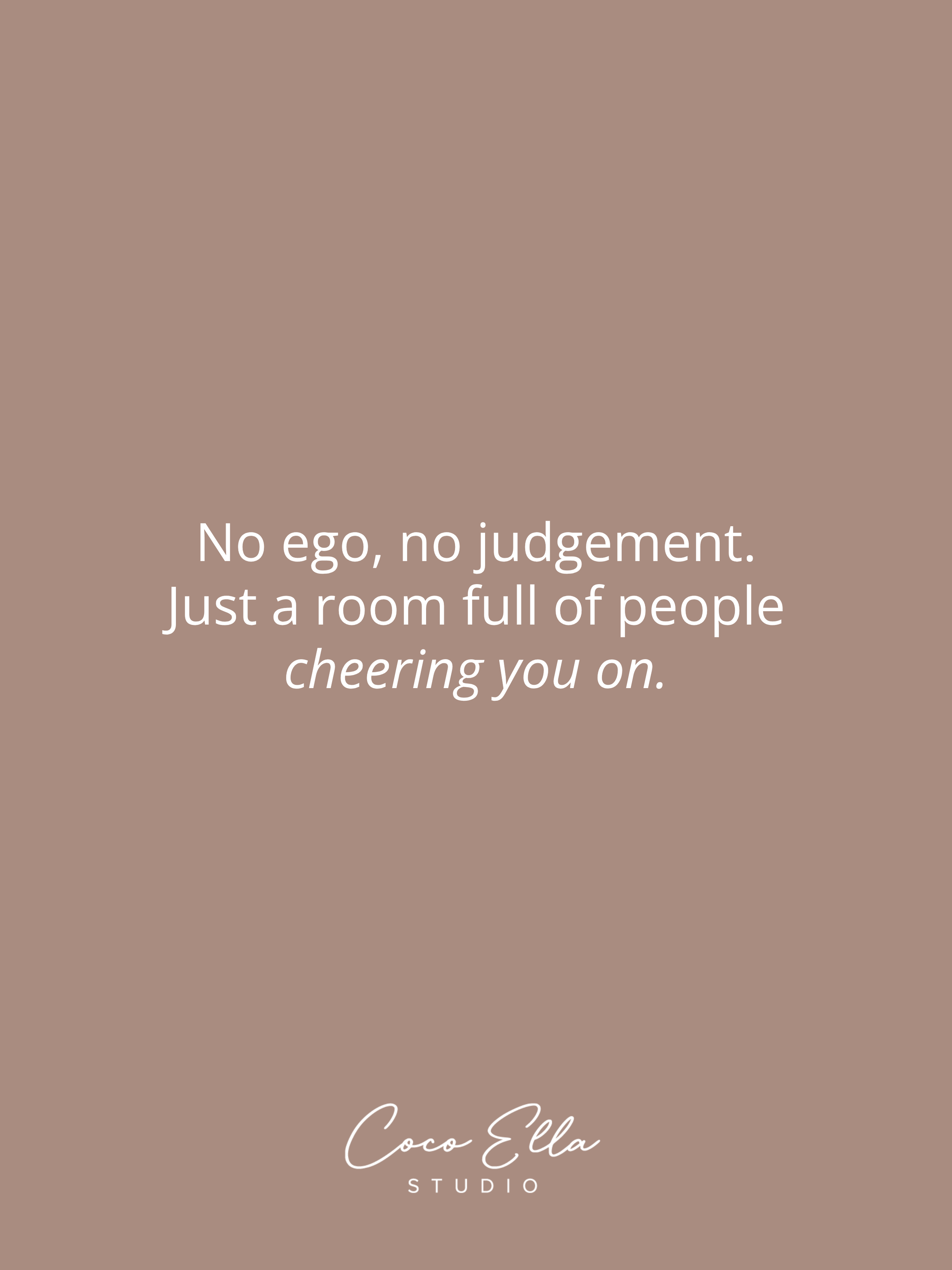 Branded quote post template for Coco Ella, designed to share encouraging fitness messaging without the pressure of typical gym content.