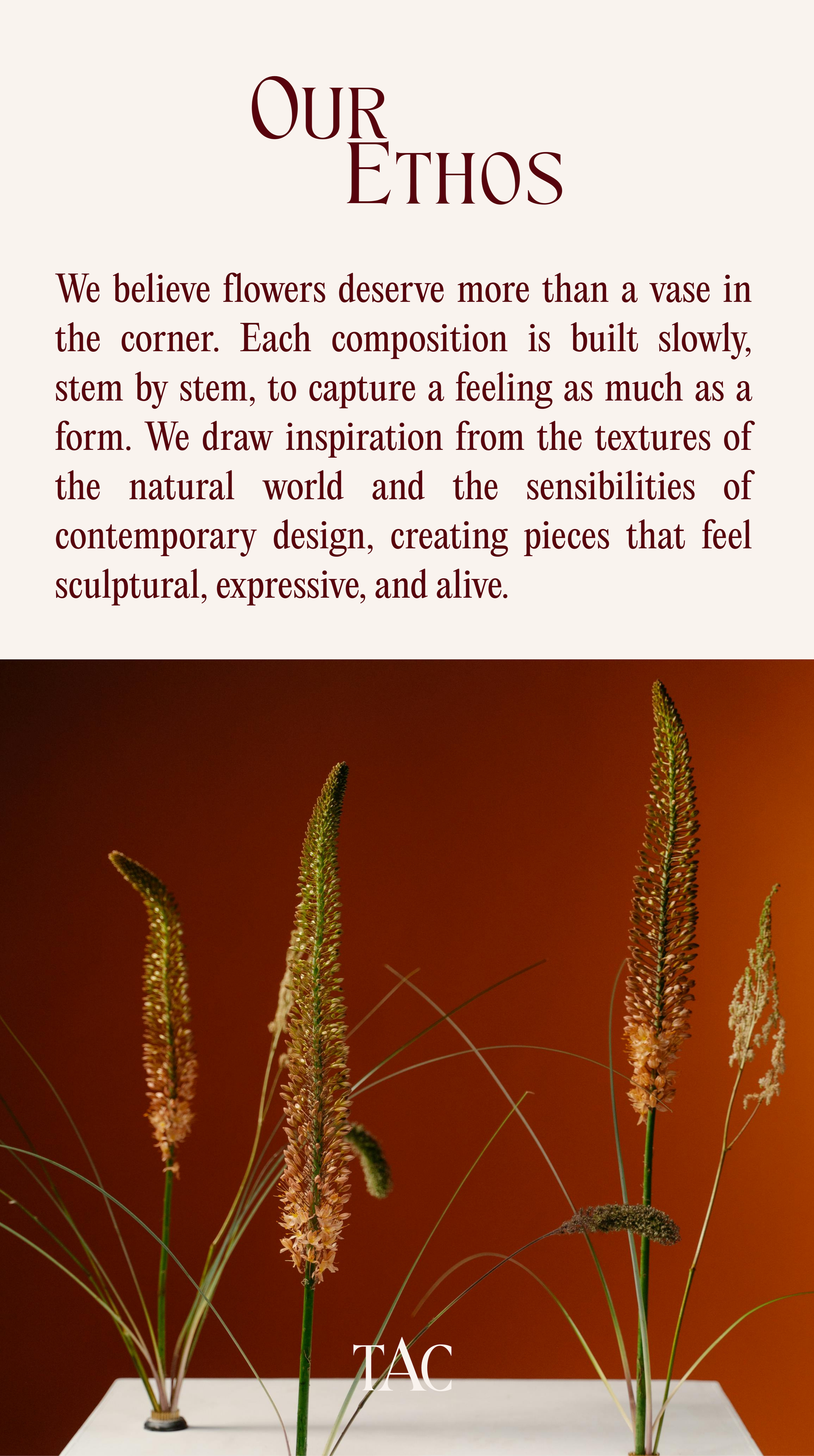 Instagram story design for a floral studio brand by gooddept.