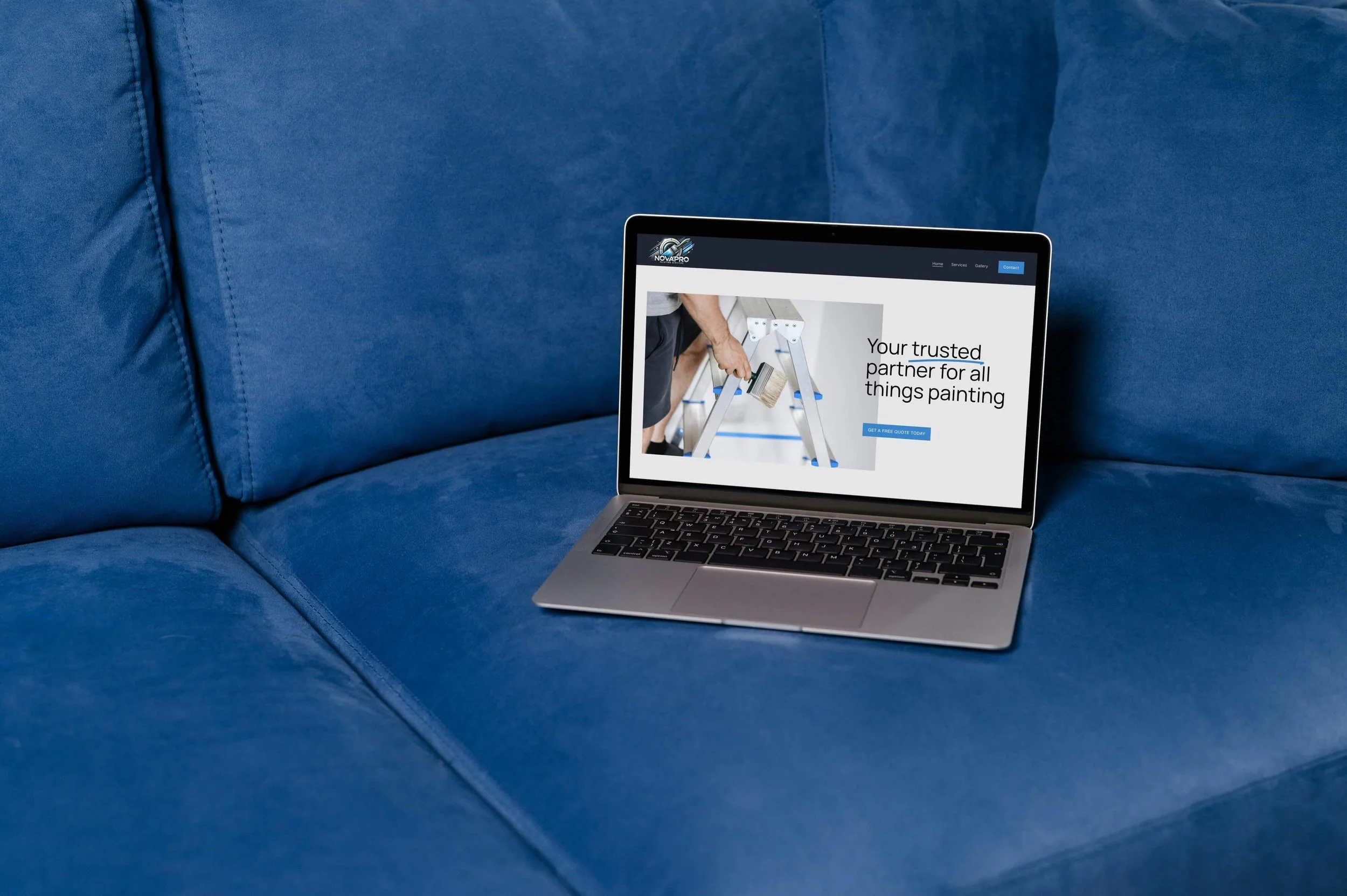 Contemporary website homepage design for Australian professional painting business NovaPRO. Custom web design by best Melbourne creative studio gooddept.