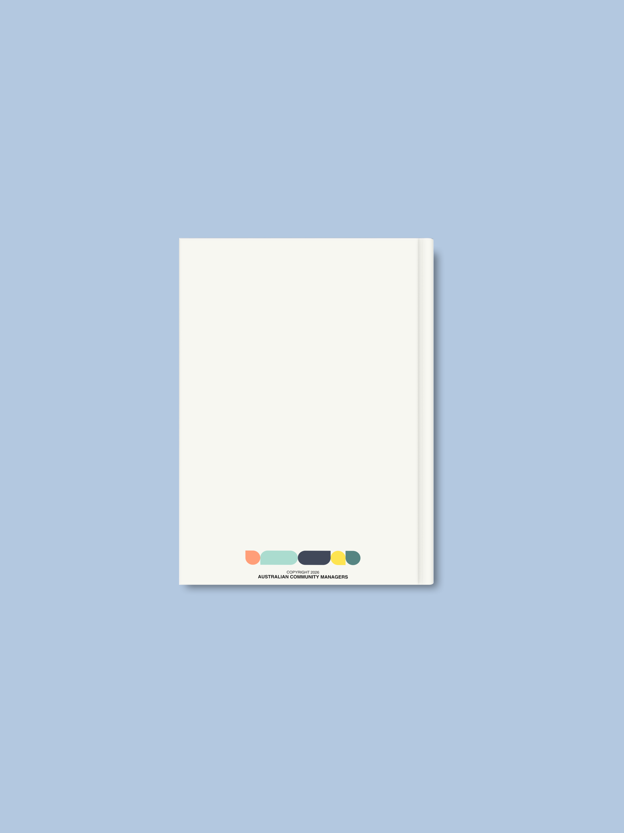 Back cover and contact page design for the ACM industry publication, maintaining consistent brand identity and professional print finishes.