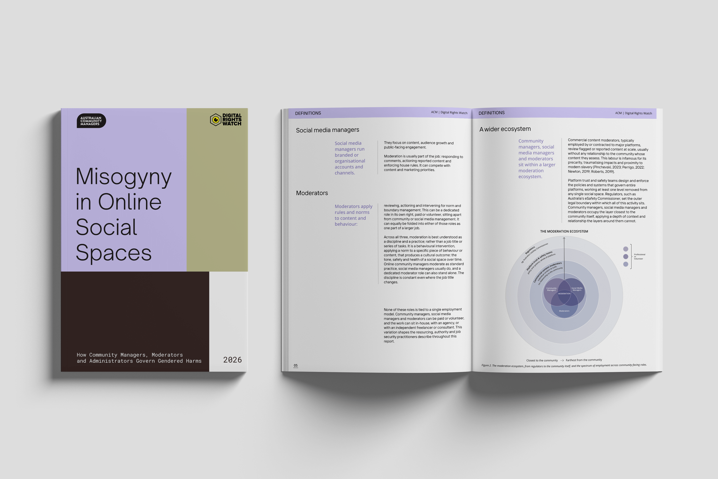 Report page presenting research findings on misogyny in online communities, designed by gooddept. for clarity across a long, text-heavy document.