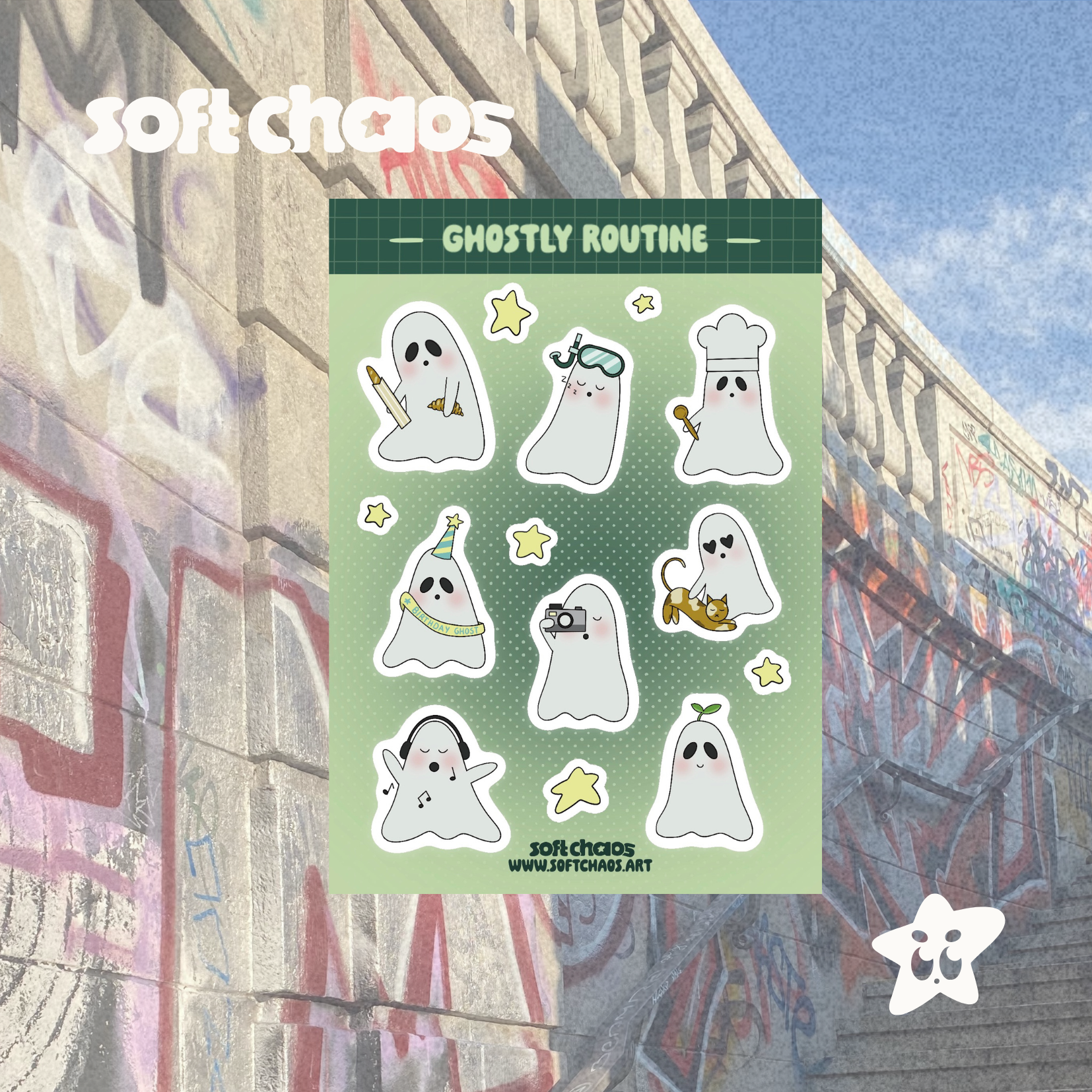 Ghostly routine - Sticker sheet