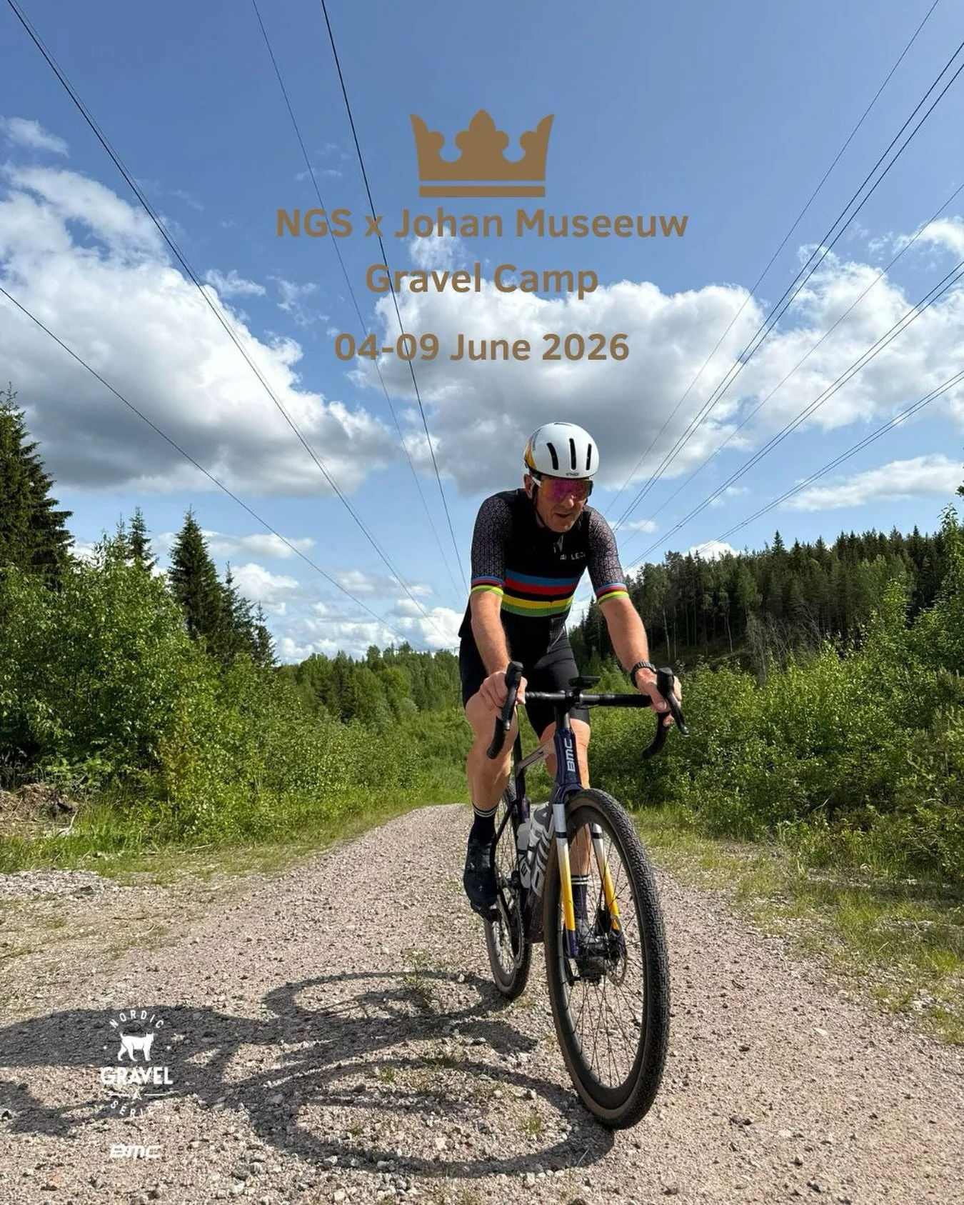 Join cycling legend Johan Museeuw, the Lion of Flanders, and explore the gravel of the Salpausselk&auml; UNESCO Global Geopark. Experience a social gravel camp in the company of a 3 times Paris-Roubaix, 3 times Tour of Flanders winner and World Champ