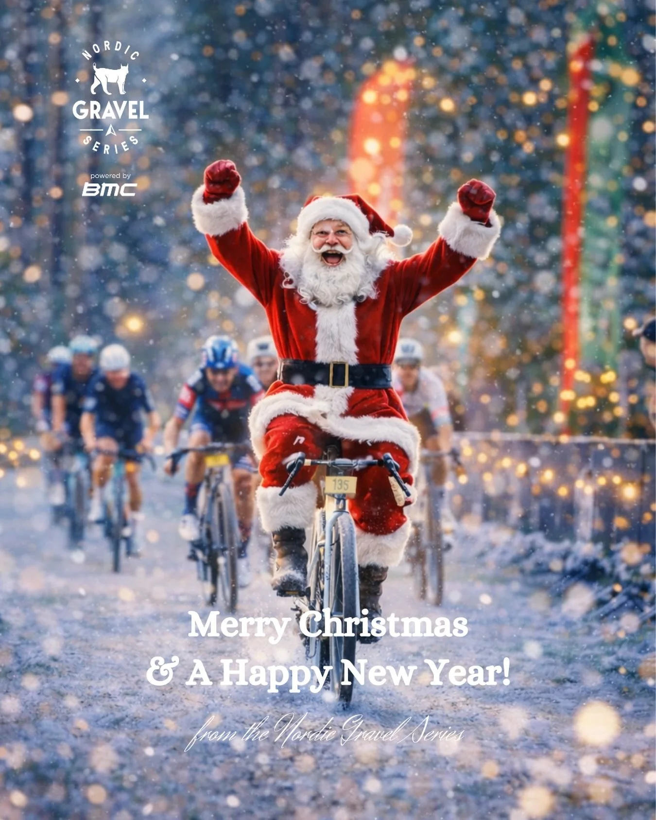 The #nordicgravelseries team wishes you and your loved ones a Merry Christmas from the Land of Santa! 🎁❄️🎄 

See you all in 2026 for more gravel grinding!