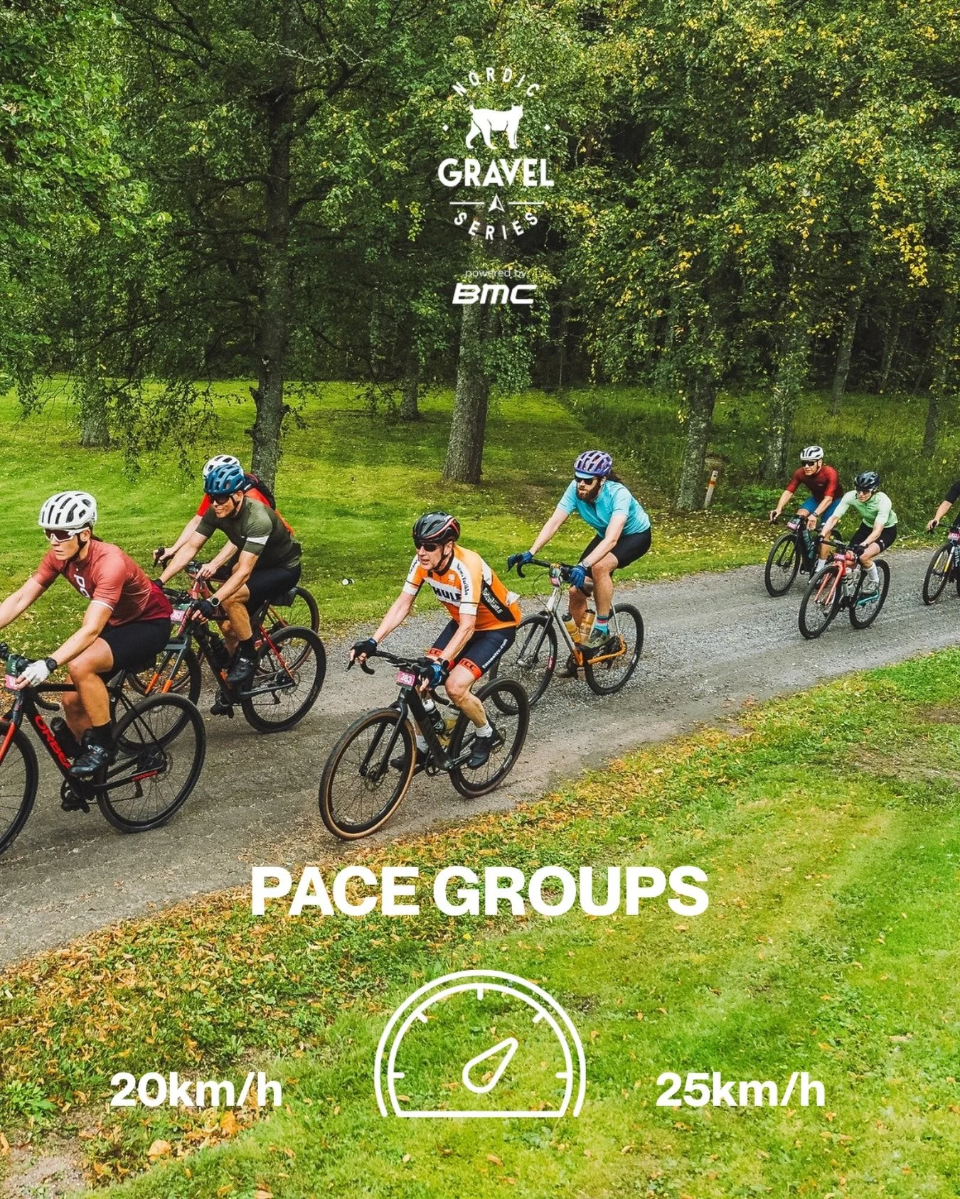 Feeling social or setting a personal goal for finishing the event? Join our pace groups on the middle and long distance event routes! Each distance has a 20km/h and 25km/h average pace group guided by 2 NGS pace riders. A 3 to 5 min stop at the servi