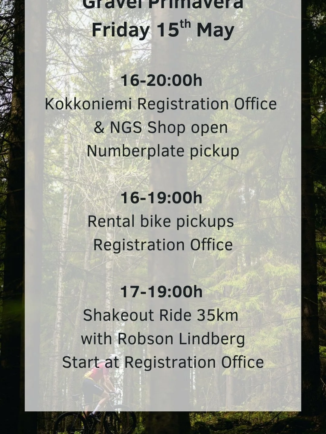 The Gravel Primavera Borg&aring; 2026 program 🚀
