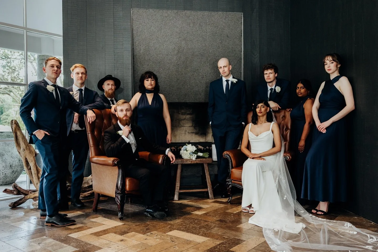 At Ōrākei Bay, your wedding album doesn&rsquo;t come from just one backdrop, it&rsquo;s layered with moments captured across multiple spaces. From dramatic interior portraits like this, to light-filled rooms, waterfront views, lush greenery, and suns