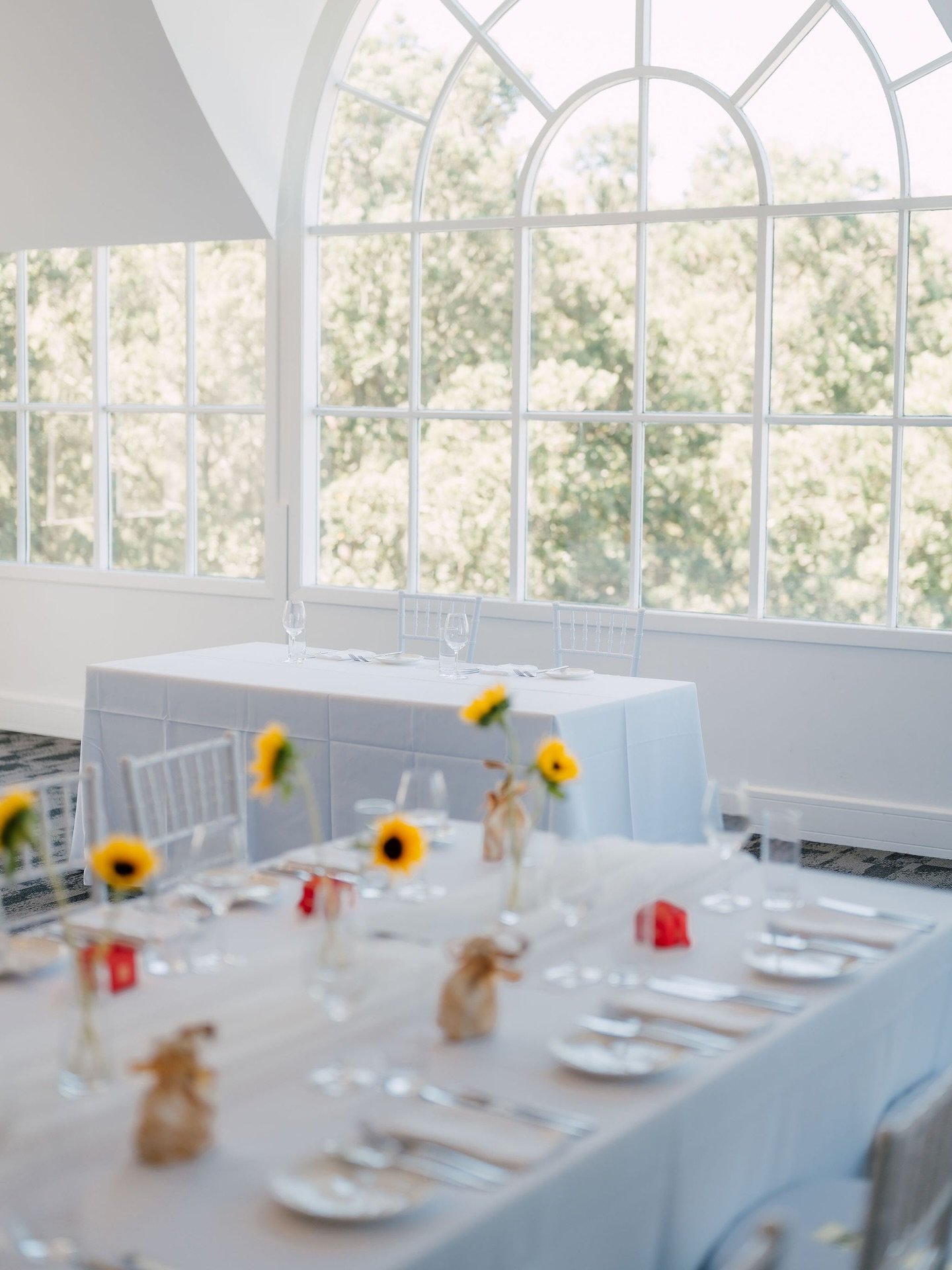 Tables dotted with sunshine, bringing a little glow to every corner of the room 🌻

Florals: Amy's Floral Shop
Photography: @k2imagenz
Celebrant &amp; MC: @monica.mu
Tables: @insphirenz
Catering: @collectivenz