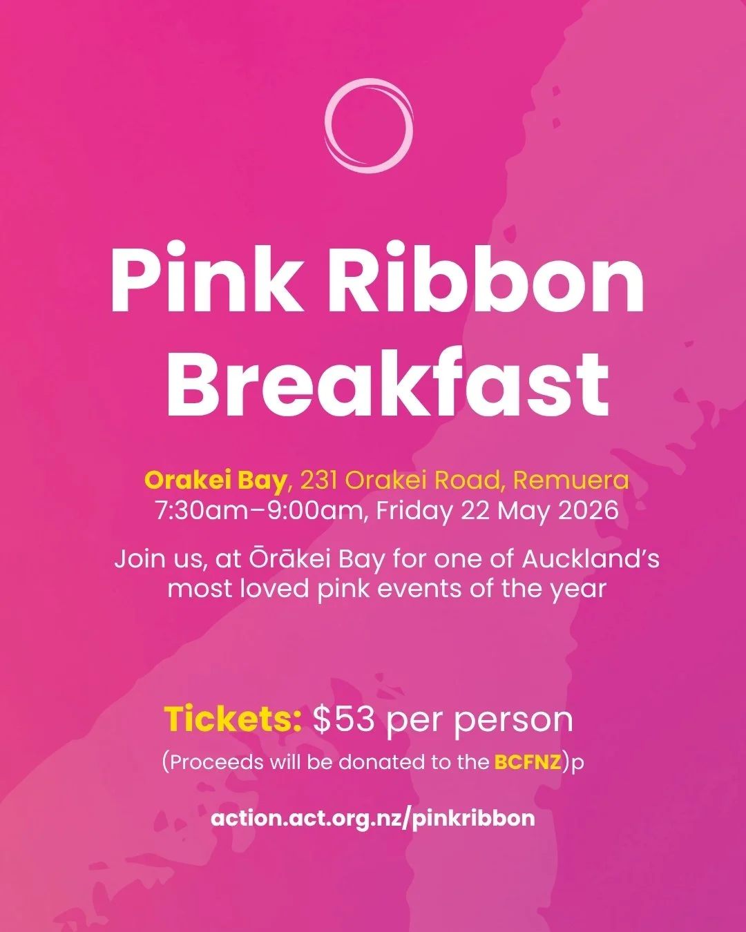 We&rsquo;re proud to donate our venue for this year&rsquo;s Pink Ribbon Breakfast 💗

Hosted by Brooke van Velden and David Seymour, this much-loved Auckland event brings the community together in support of an important cause.

We&rsquo;re honoured 