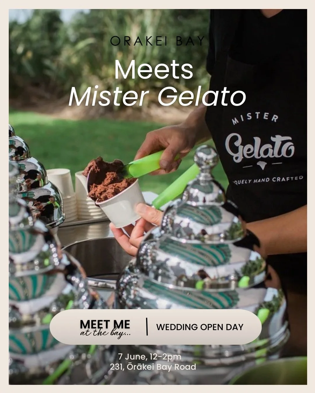 Handmade Italian gelato, thoughtful details, and a little moment of magic for your guests to enjoy in our garden 🩵

We&rsquo;re excited to have @mistergelatonz joining us at our Meet Me at the Bay Wedding Open Day, serving their handcrafted Italian 