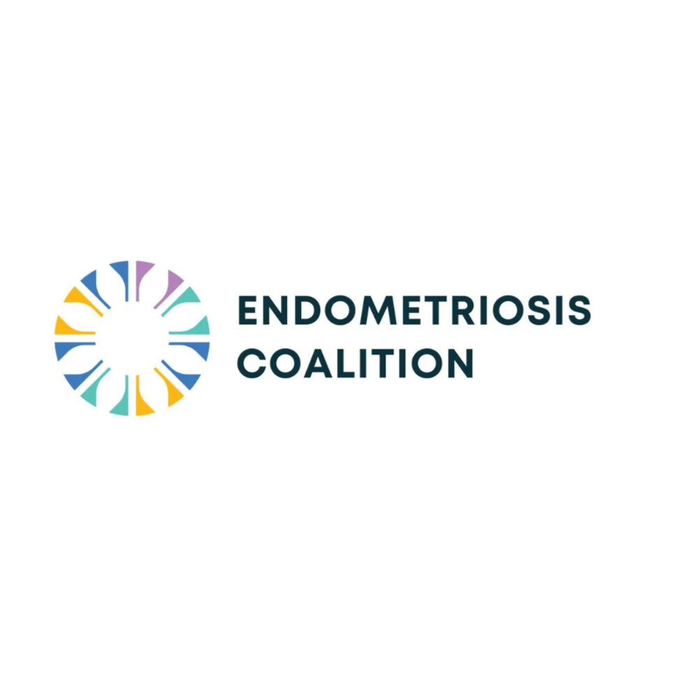 Logo of Endometriosis Coalition with a circular multicolored design and bold text.