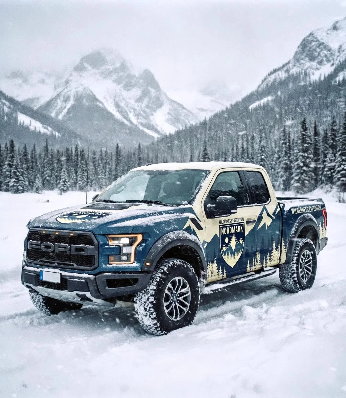 H&auml;r &auml;r ett koncept d&auml;r vi l&aring;ter bilen bli en del av milj&ouml;n. Fj&auml;llsiluett, m&ouml;rkbl&aring; toner och typografi som t&aring;l att l&auml;sas. Snyggt i stan? Visst, men den h&auml;r &auml;r gjord f&ouml;r att vara lerig