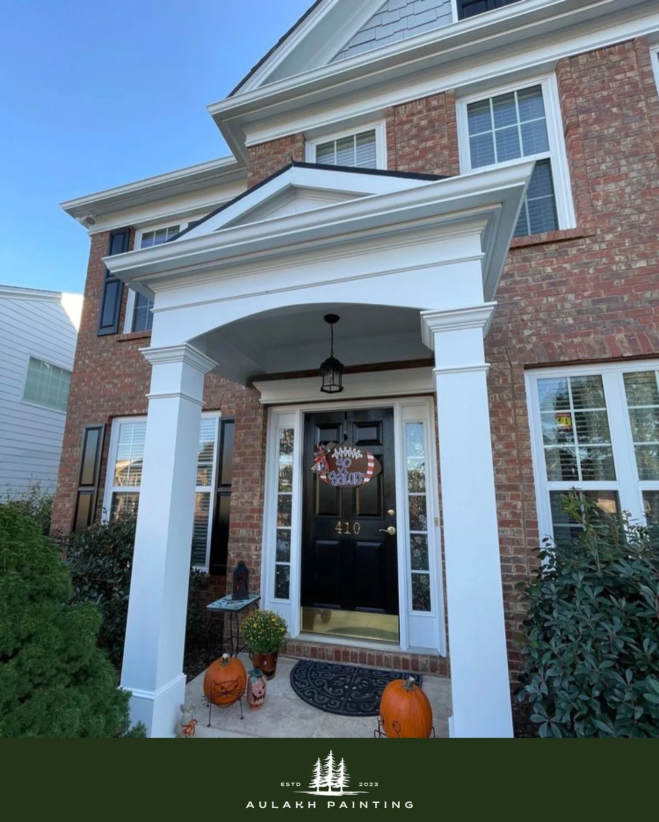 The power of contrast! Crisp white paint beautifully accentuates the classic brick, elevating this home&rsquo;s curb appeal.

Call 902-813-4593
www.aulakh-painting.com