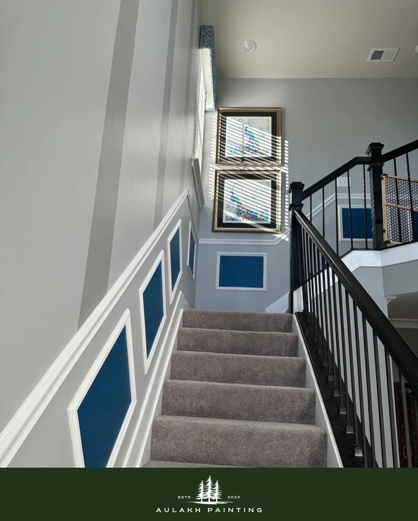 Transform your stairway into a statement piece with expertly applied interior paint! The bold accent color and crisp lines elevate this transitional space, adding personality and flair to every step.

Call 902-813-4593
www.aulakh-painting.com