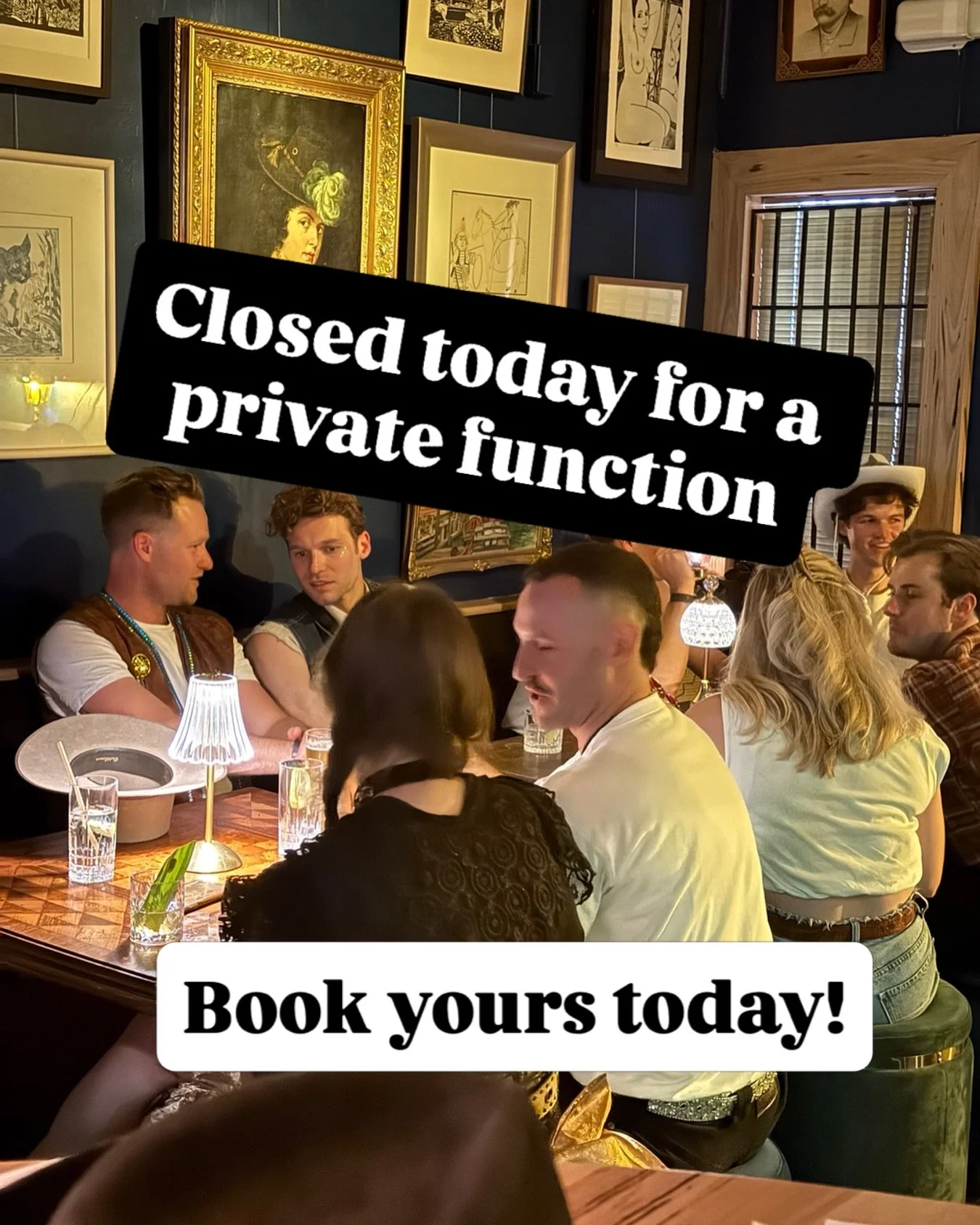 We&rsquo;re closed today (Saturday 30th May) for a private function. Want to do the same? Head to secondhanddealerbar.com.au and fill out a request form. We can offer bespoke cocktails for your event, party planning, tailored options for your specifi