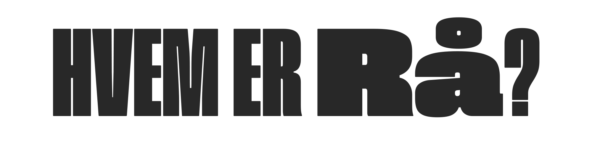 Question mark, text reads 'HVER ER þú?'
