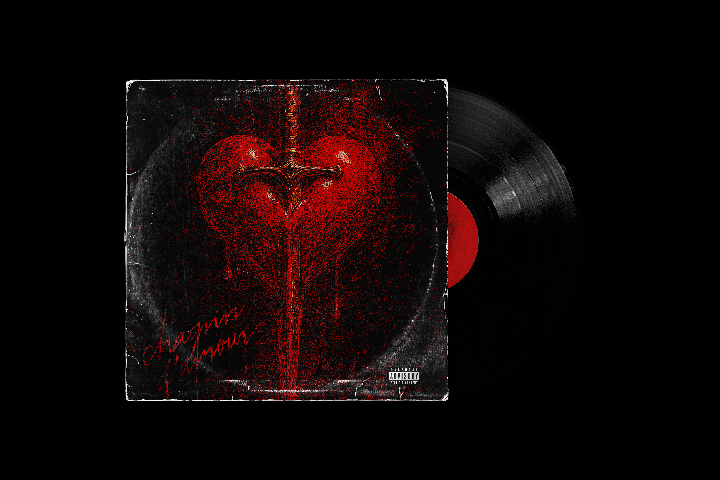 Mockup vinyle chagrin d'amour