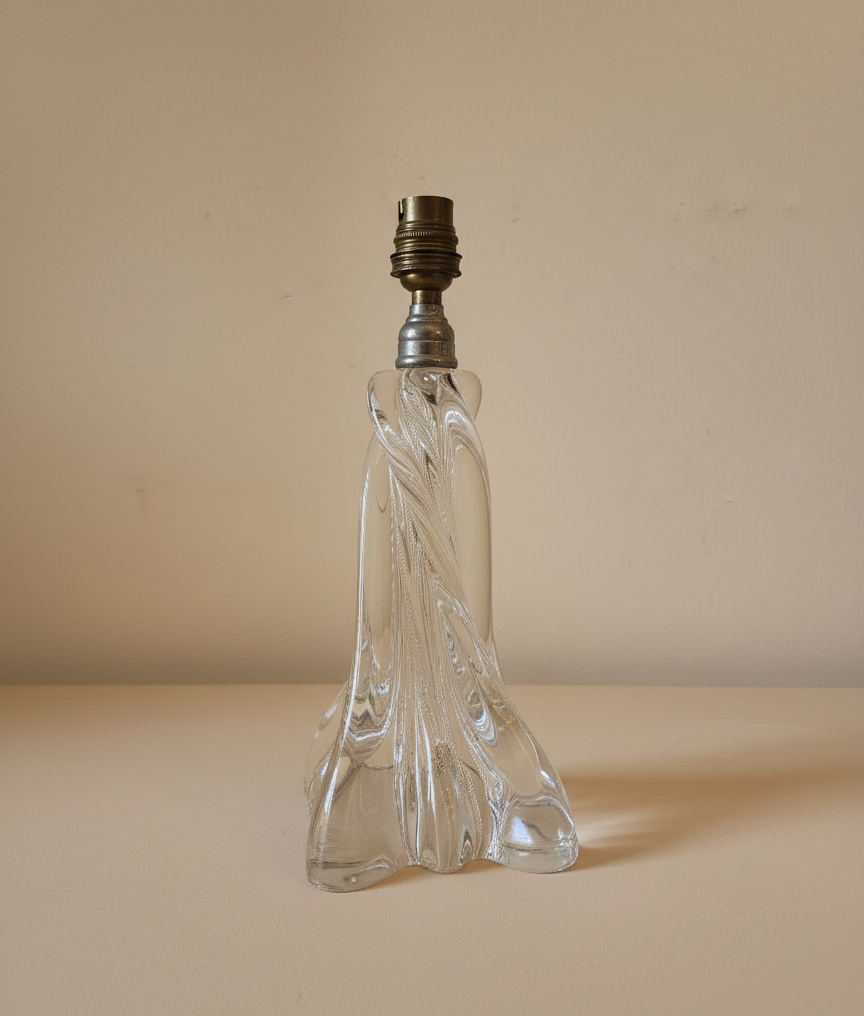 Vintage Baccarat Crystal Lamp Base – Sculptural Clear Cut Glass