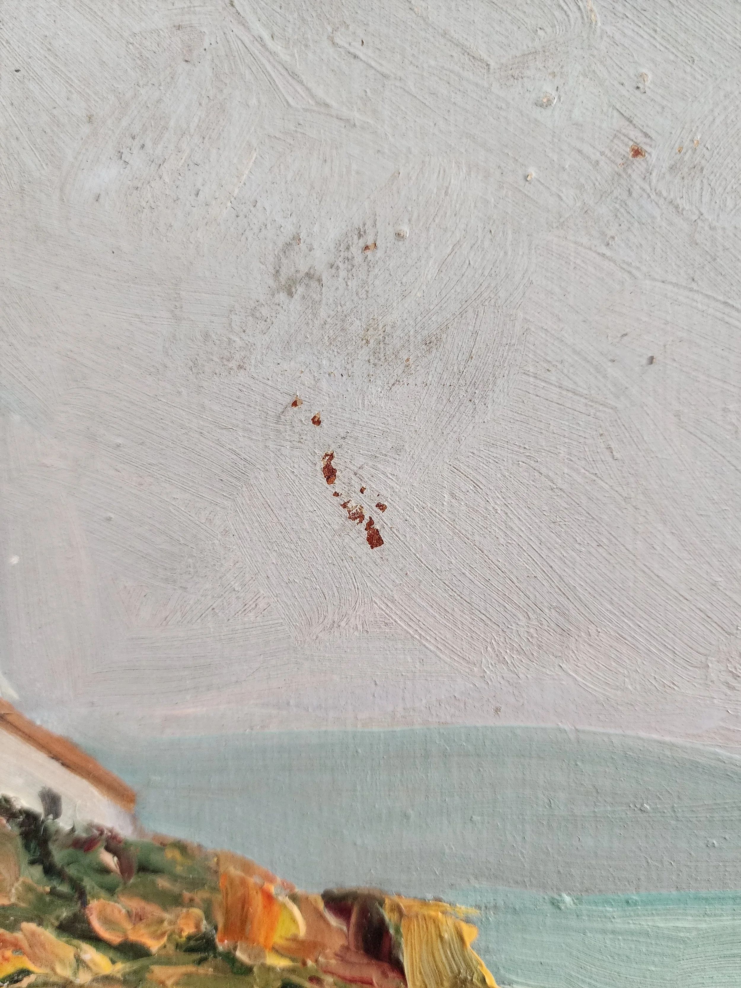 Side view showing paint texture and board edges.