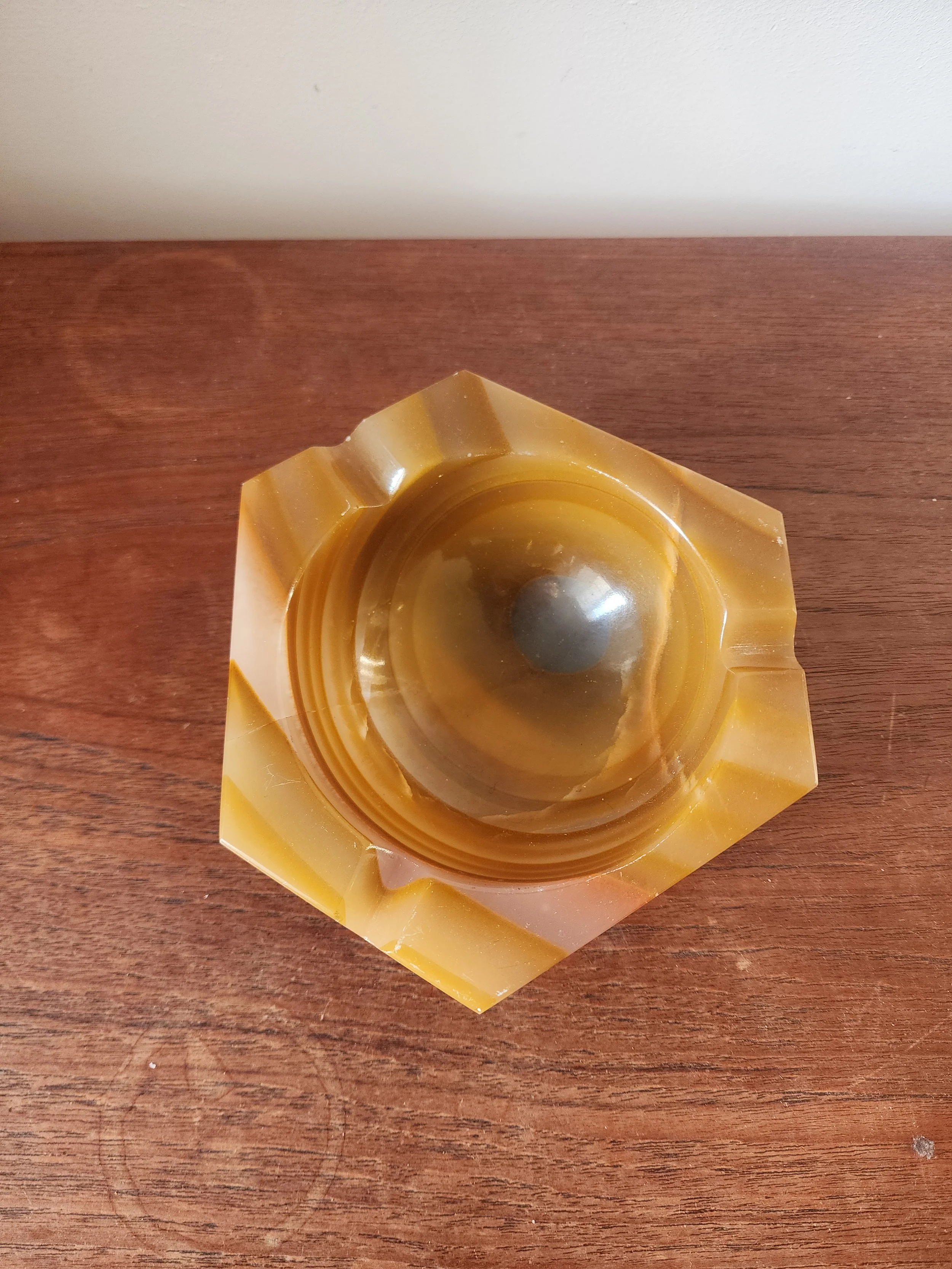 faceted onyx ashtray carved stone decor