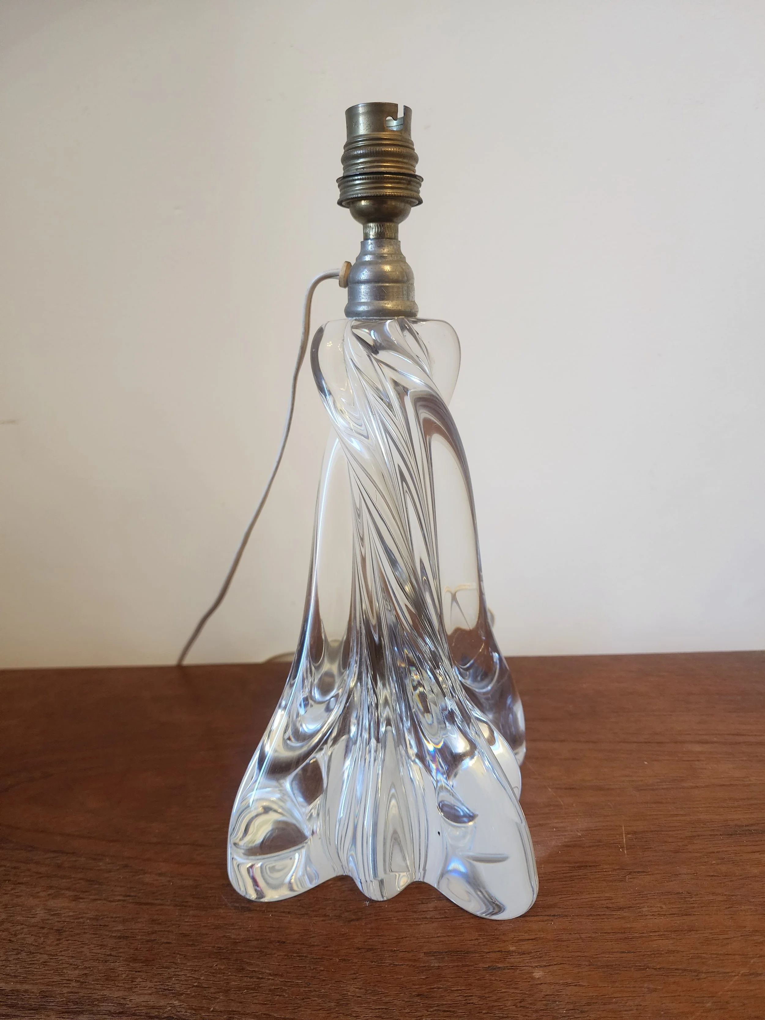 vintage baccarat crystal lamp base clear cut glass