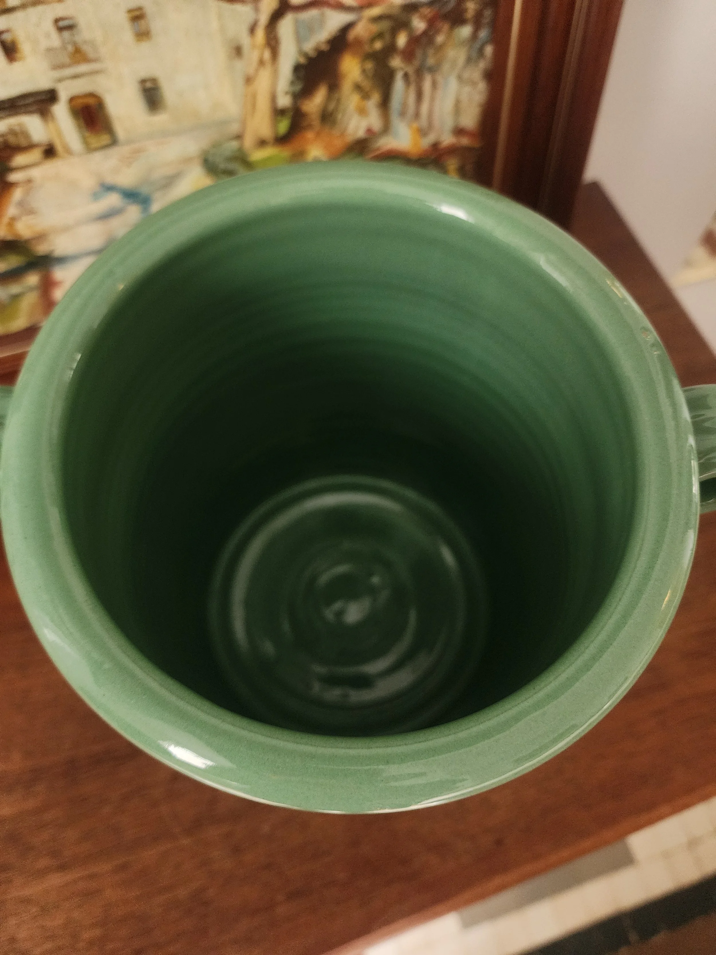 lamas made in italy ceramic storage jar sage green