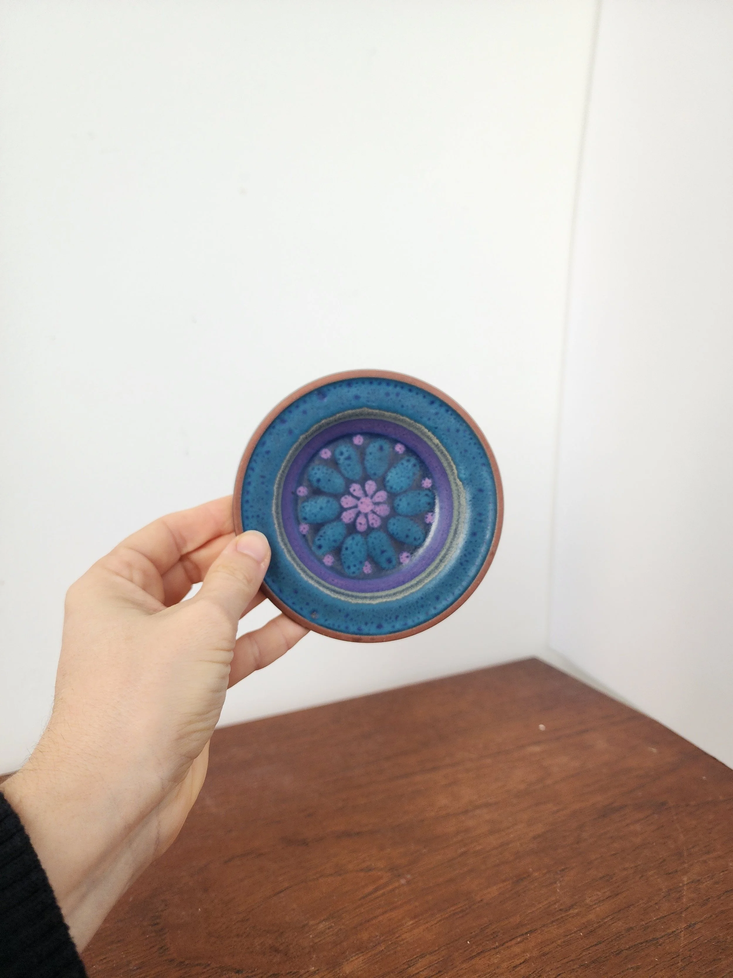 Vintage Porta Celi Spain Dish – Blue and Purple Ceramic Bowl