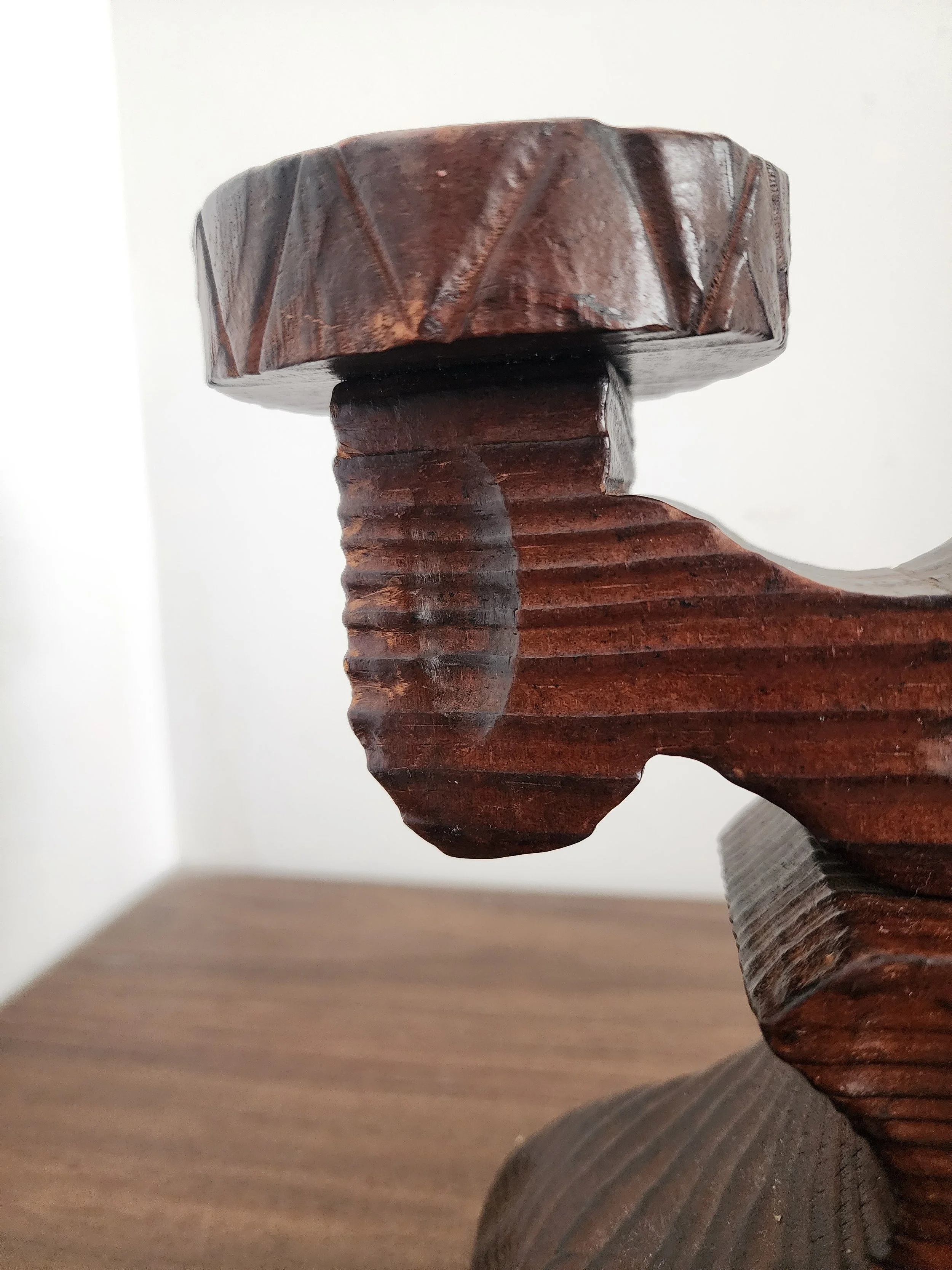 Top view of double candle openings with circular pattern.