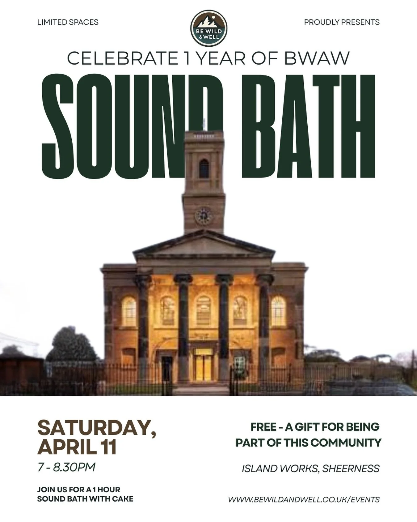 Be Wild &amp; Well is about to turn 1 🎁

So my gift to you&hellip;
join me for a free sound bath at the incredible @theislandworks venue in Sheerness ✨

You will be immersed in a candlelit space, under the soft twinkle of fairy lights&hellip;
bathed