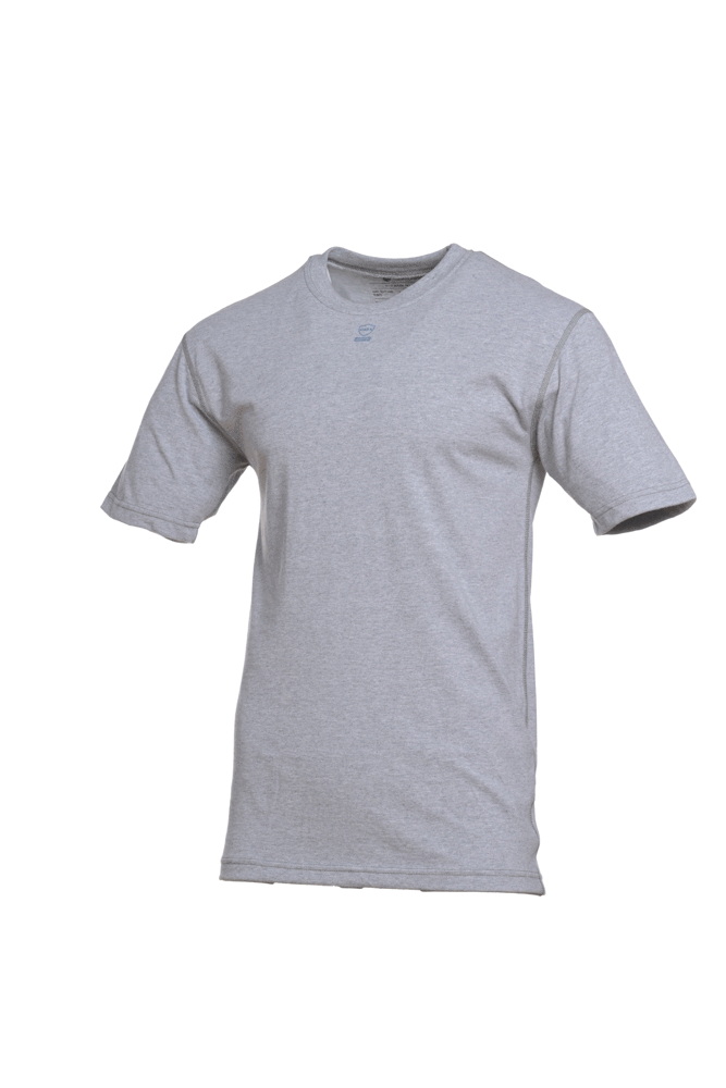 Gray short-sleeve T-shirt on a white background