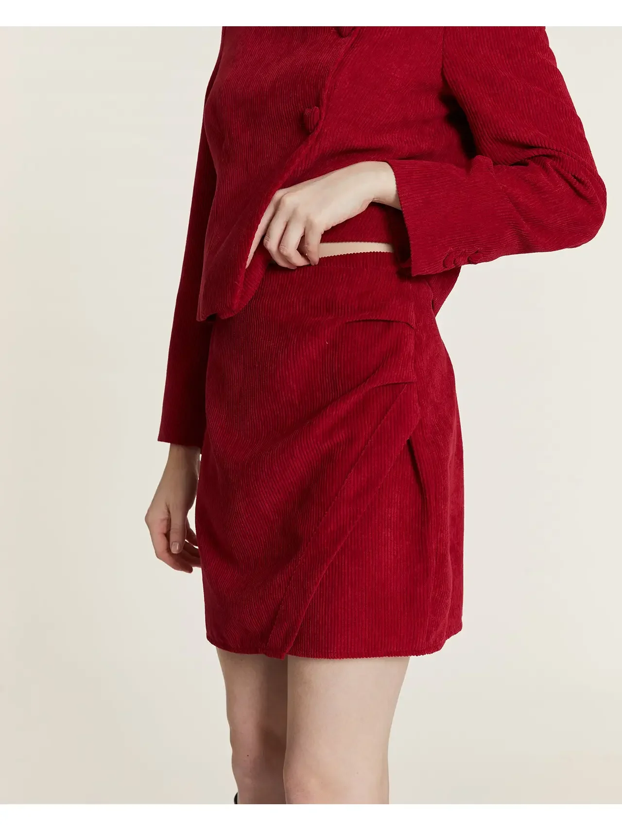 Skirt Mini De Pana Rojo - Pepaloves