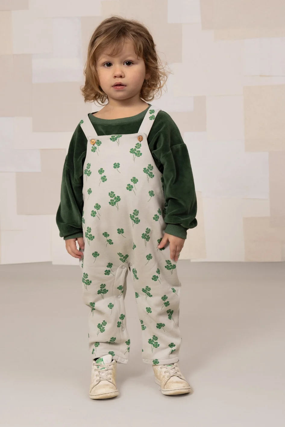 Studio Boheme Paris - Homer Fleece Overalls Gray Clovers