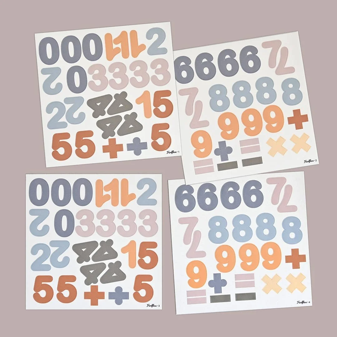 Magnetic Numbers - Caramel Blue - Set of 100 Magnets