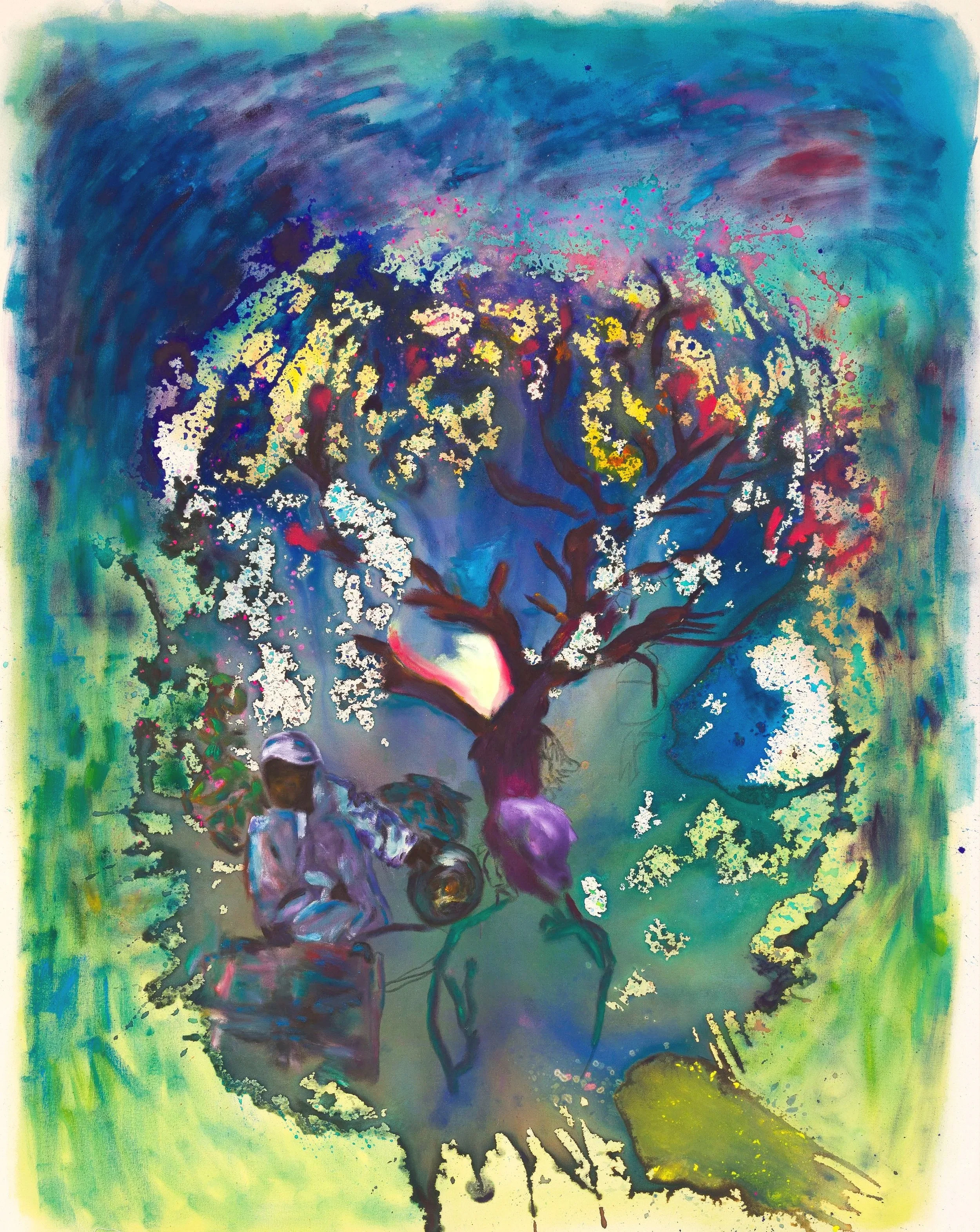 The Listening Tree
2023
Oil, acrylic and charcoal on canvas
130 × 170 cm