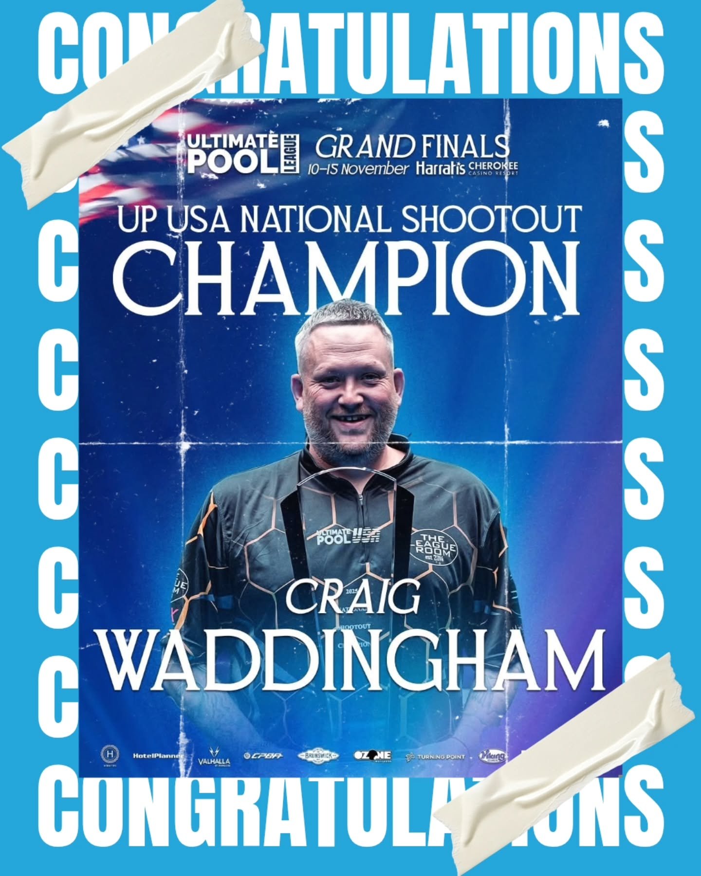 Congratulations to one of our supported players, Craig Waddingham, on a fantastic win in the @ultimatepoolusa. National Shootout Champion 🏆 

#ultimatepool #ultimatepoolusa #cuesport #cuesporthub #cuesporthubusa #pool #poolplayer #9ball #9ballpool🎱